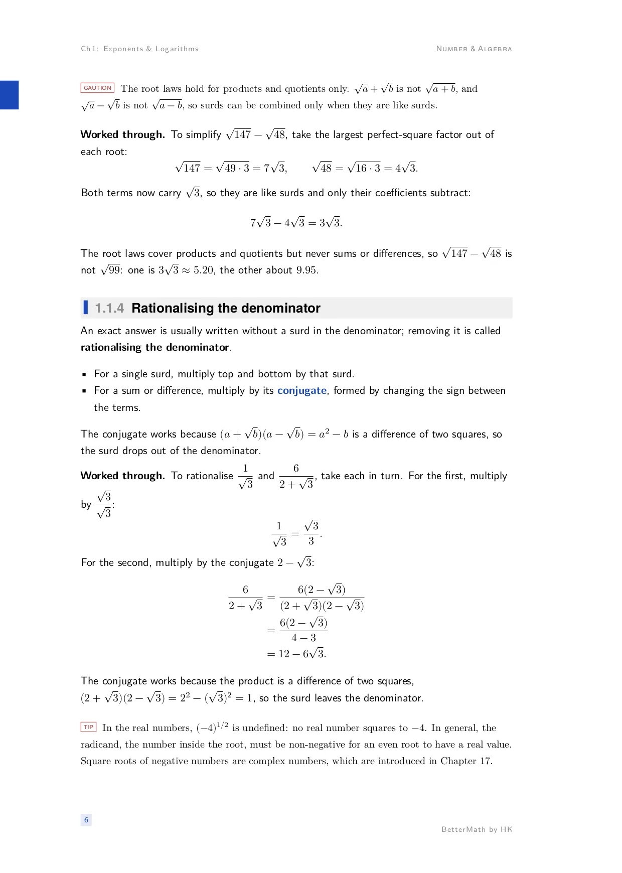 Chapter 1, Exponents & Logarithms, page 6