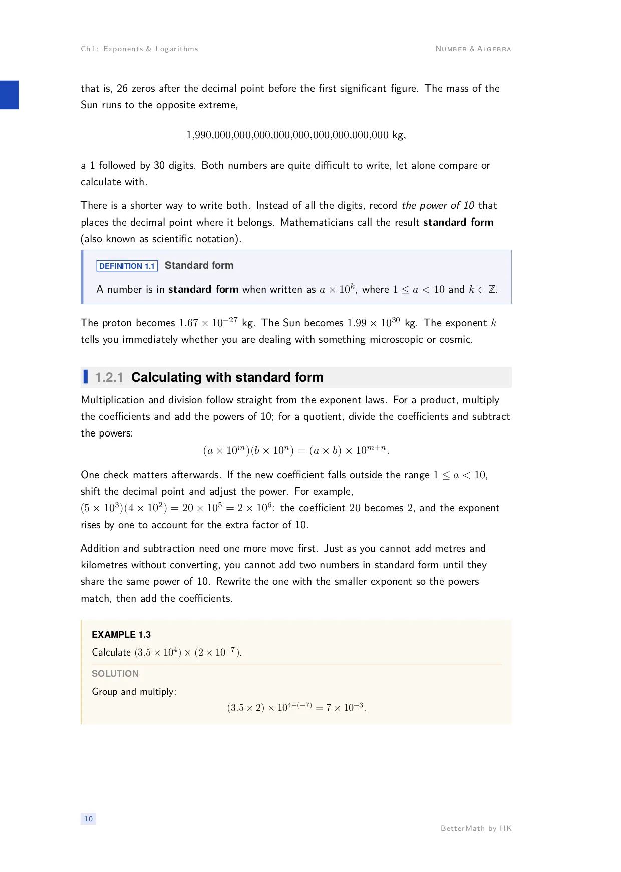 Chapter 1, Exponents & Logarithms, page 10
