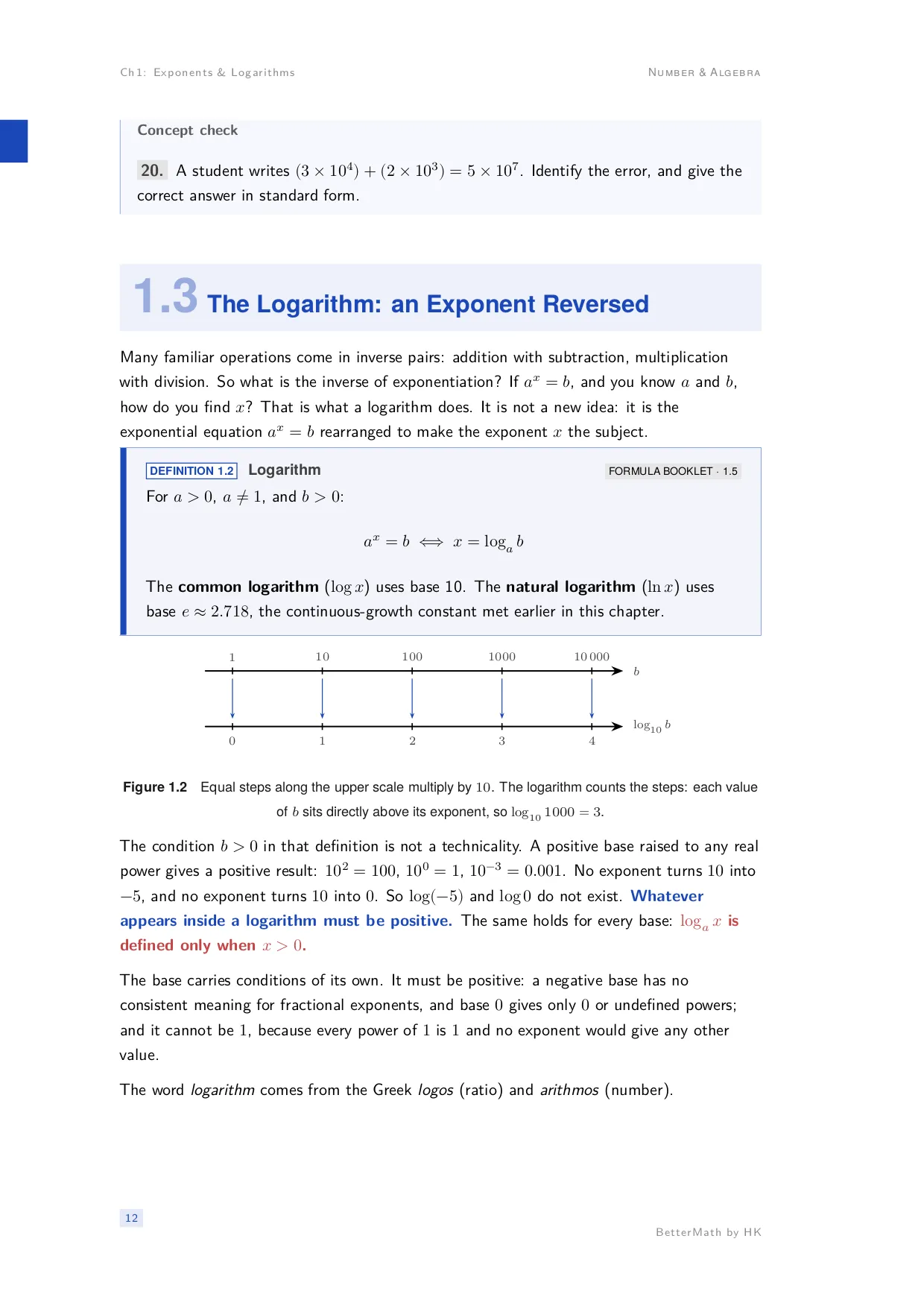 Chapter 1, Exponents & Logarithms, page 12