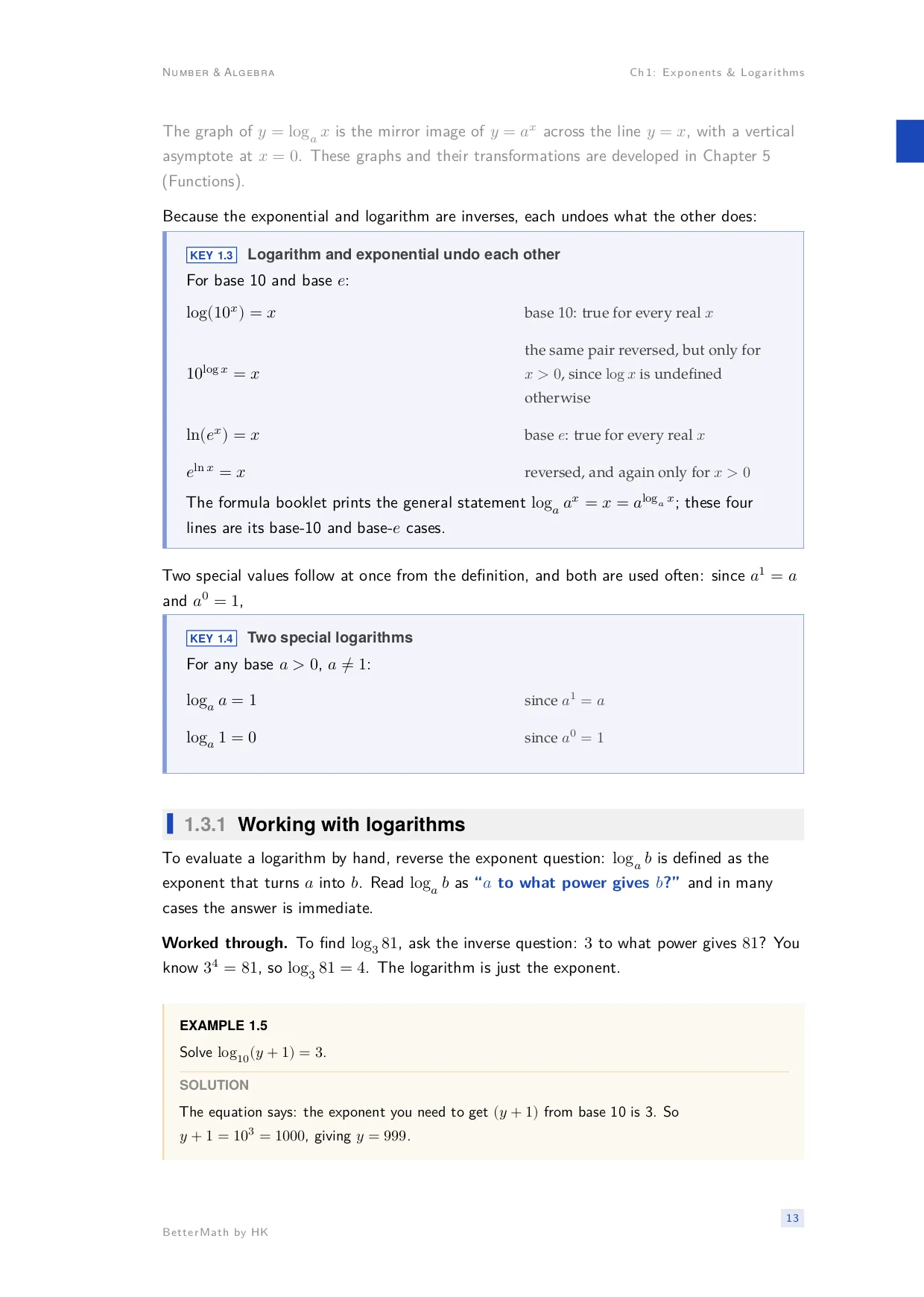 Chapter 1, Exponents & Logarithms, page 13