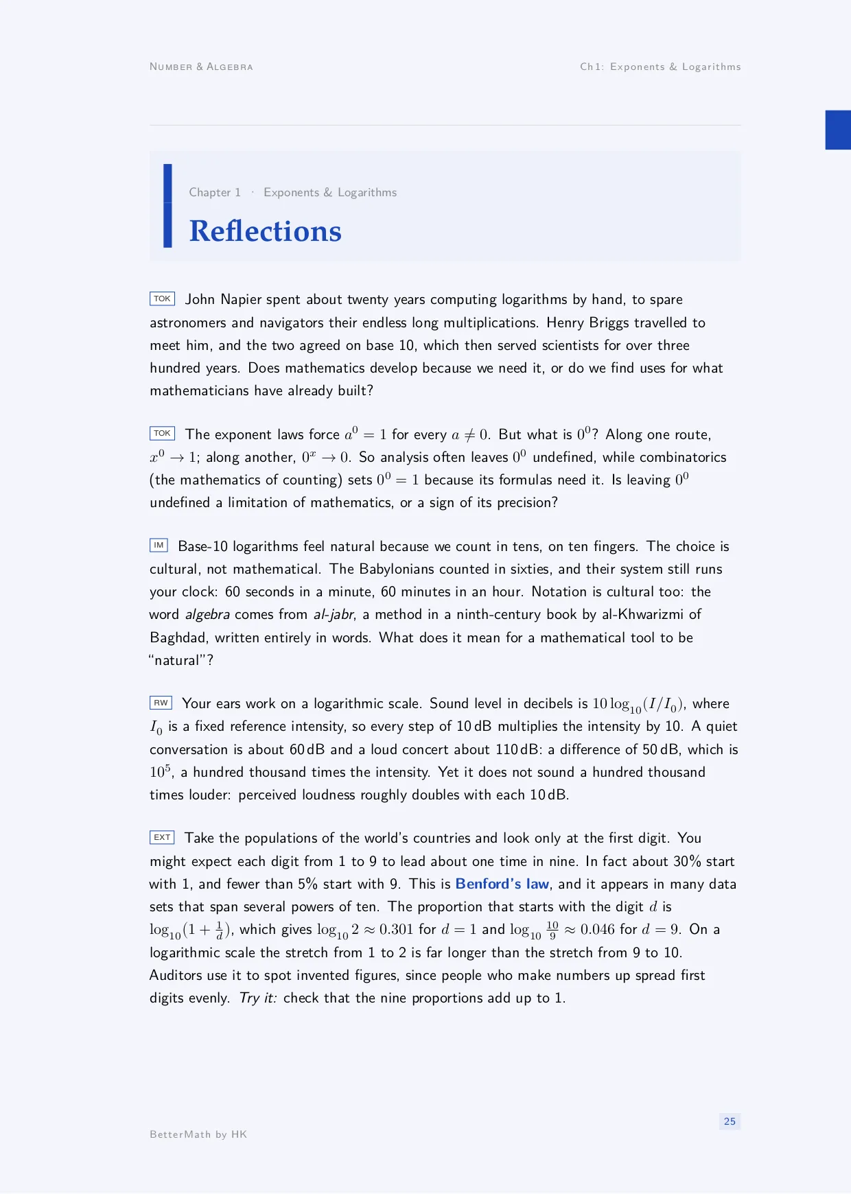 Chapter 1, Exponents & Logarithms, page 25