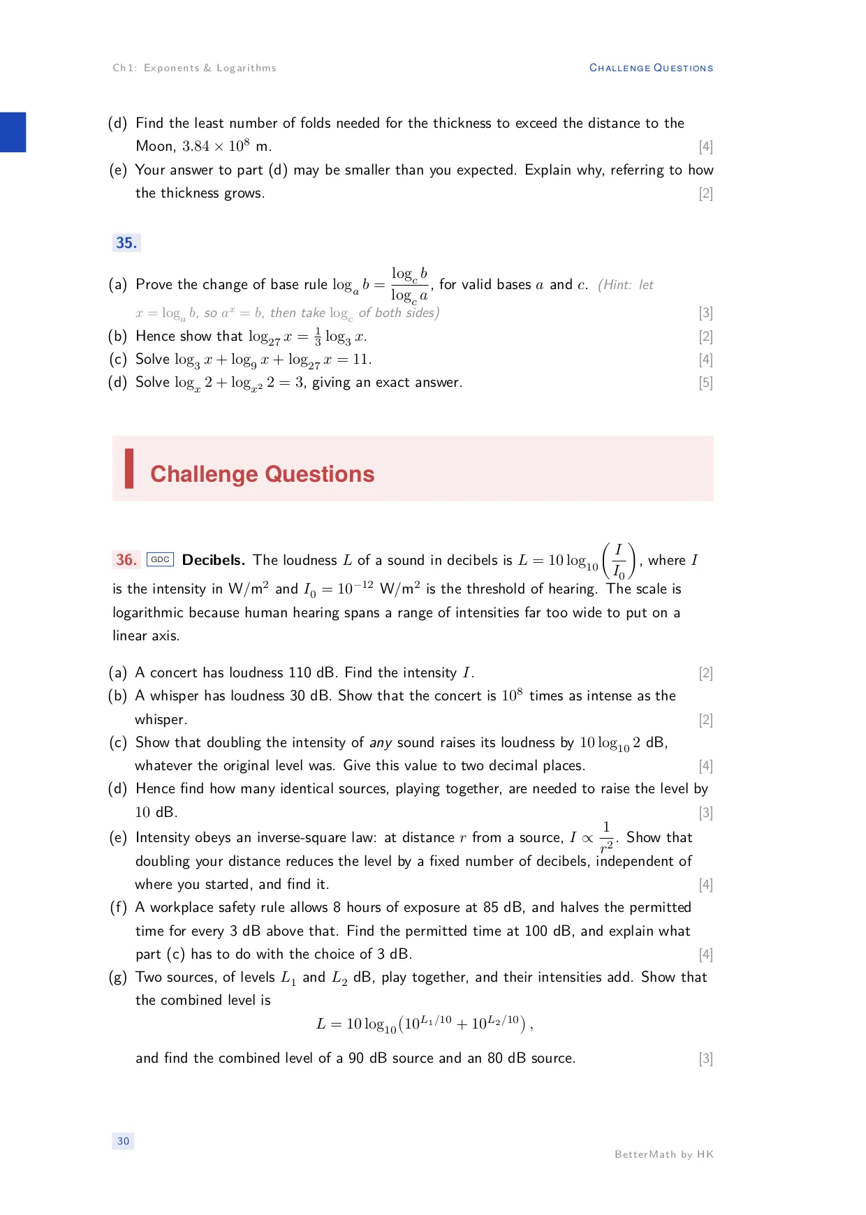 Chapter 1, Exponents & Logarithms, page 30