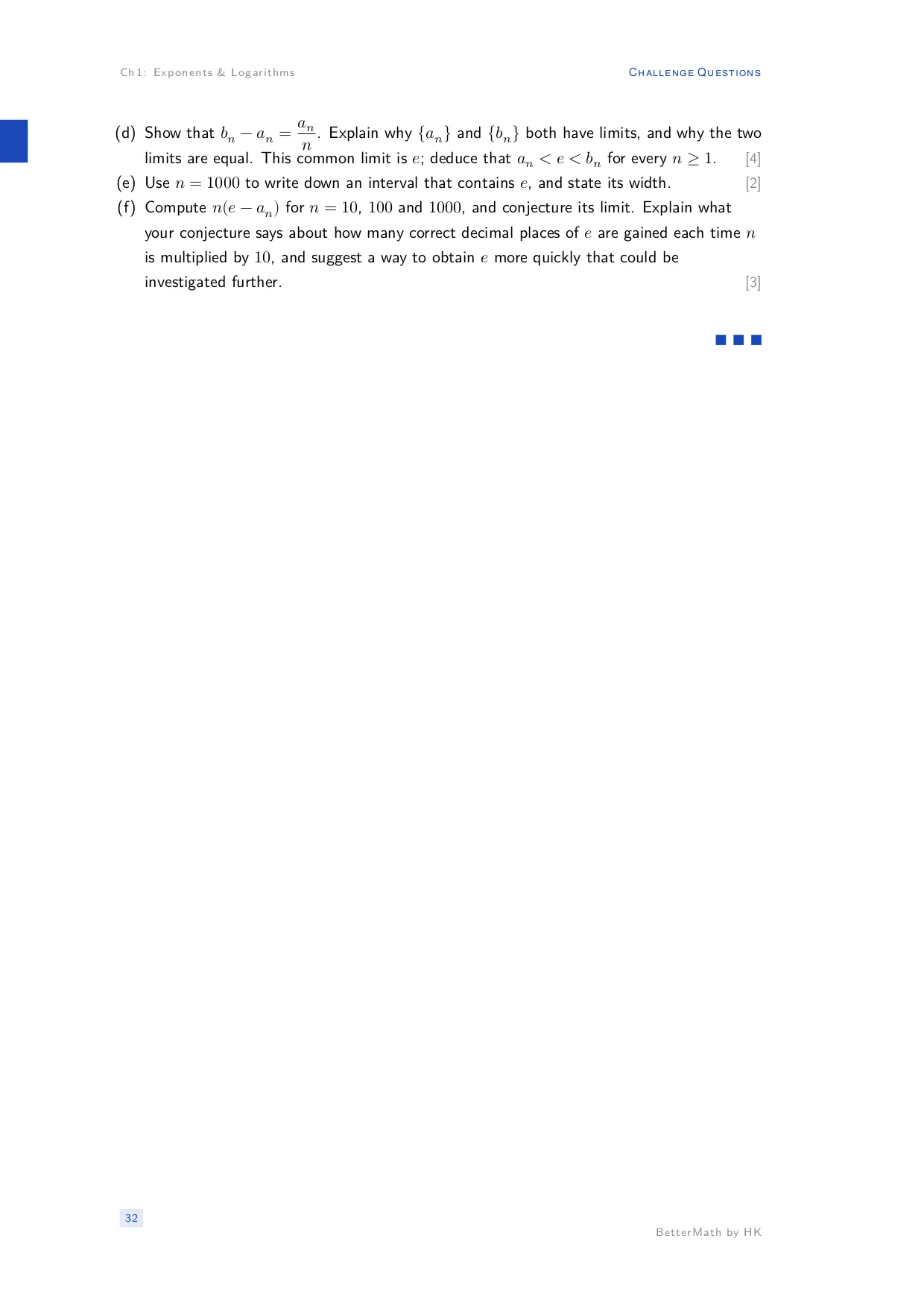 Chapter 1, Exponents & Logarithms, page 32