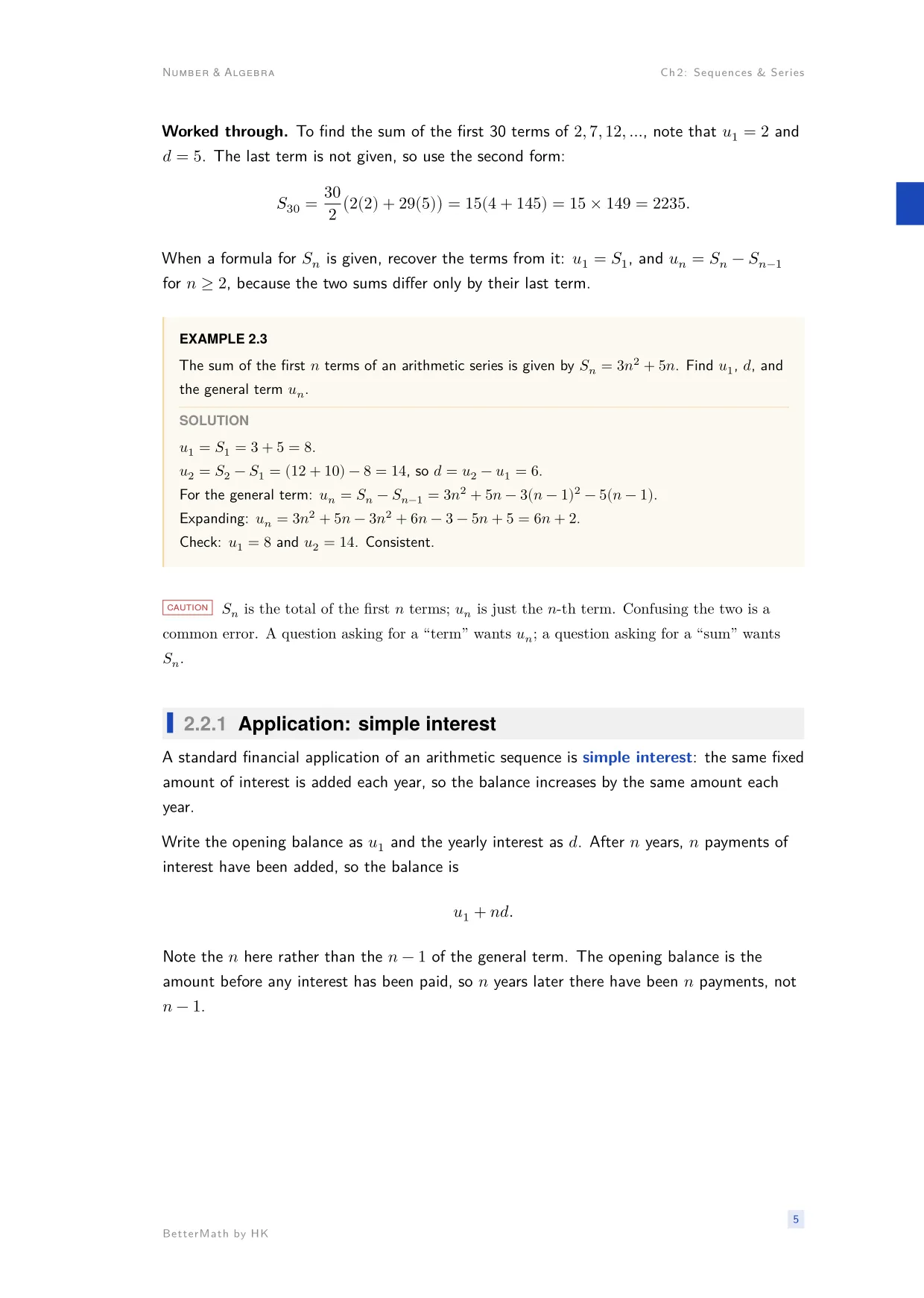 Chapter 2, Sequences & Series, page 5