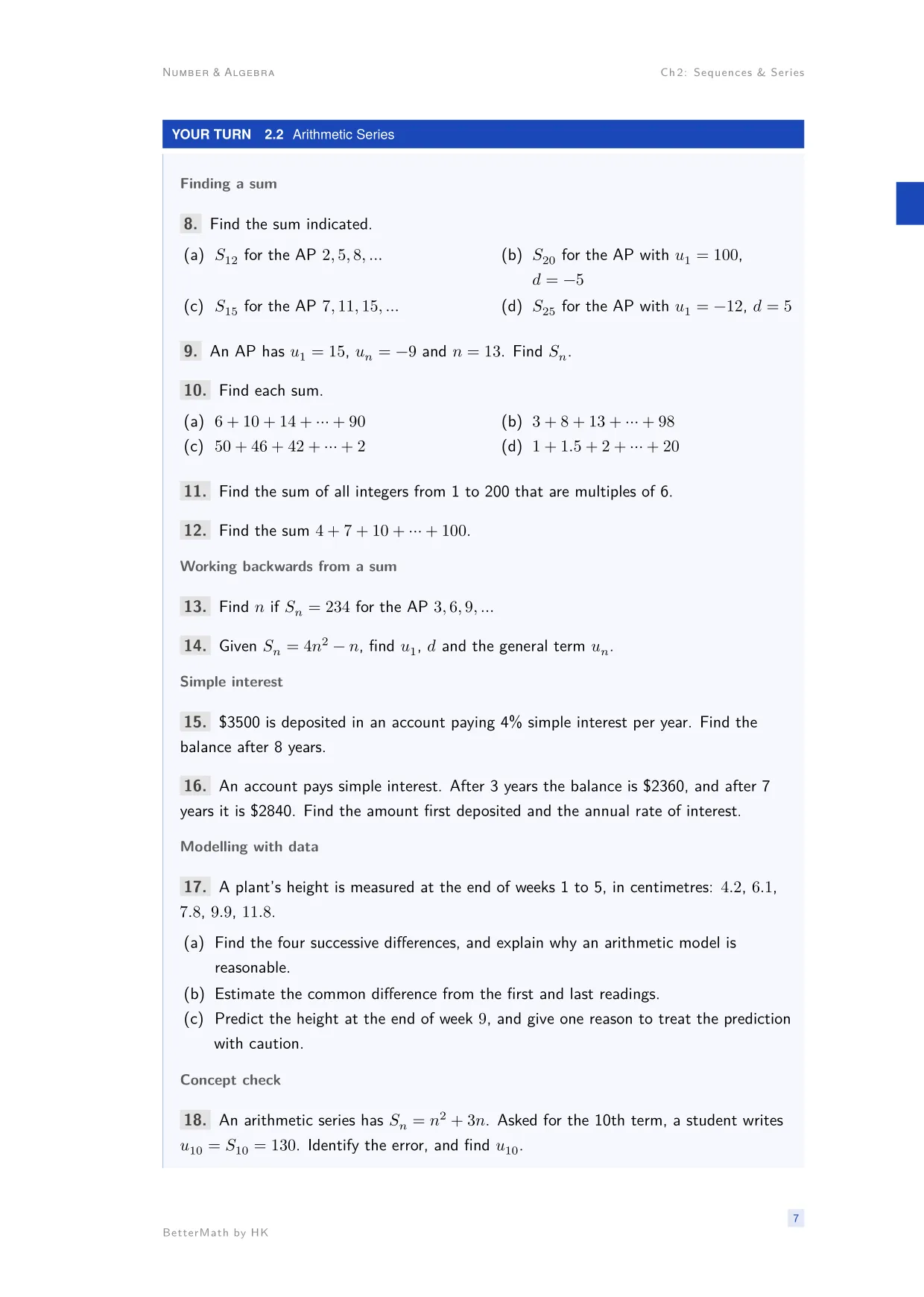Chapter 2, Sequences & Series, page 7