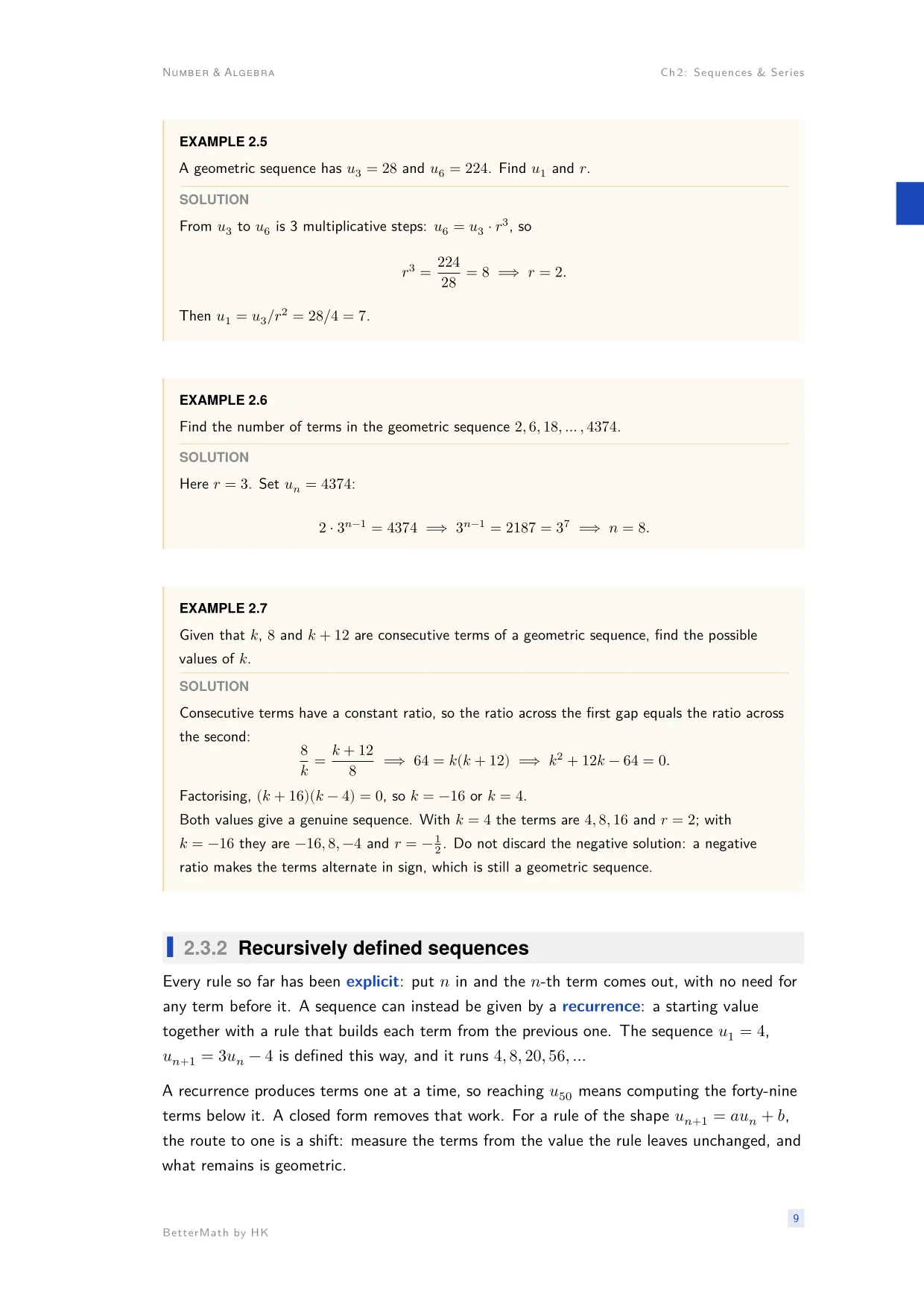 Chapter 2, Sequences & Series, page 9