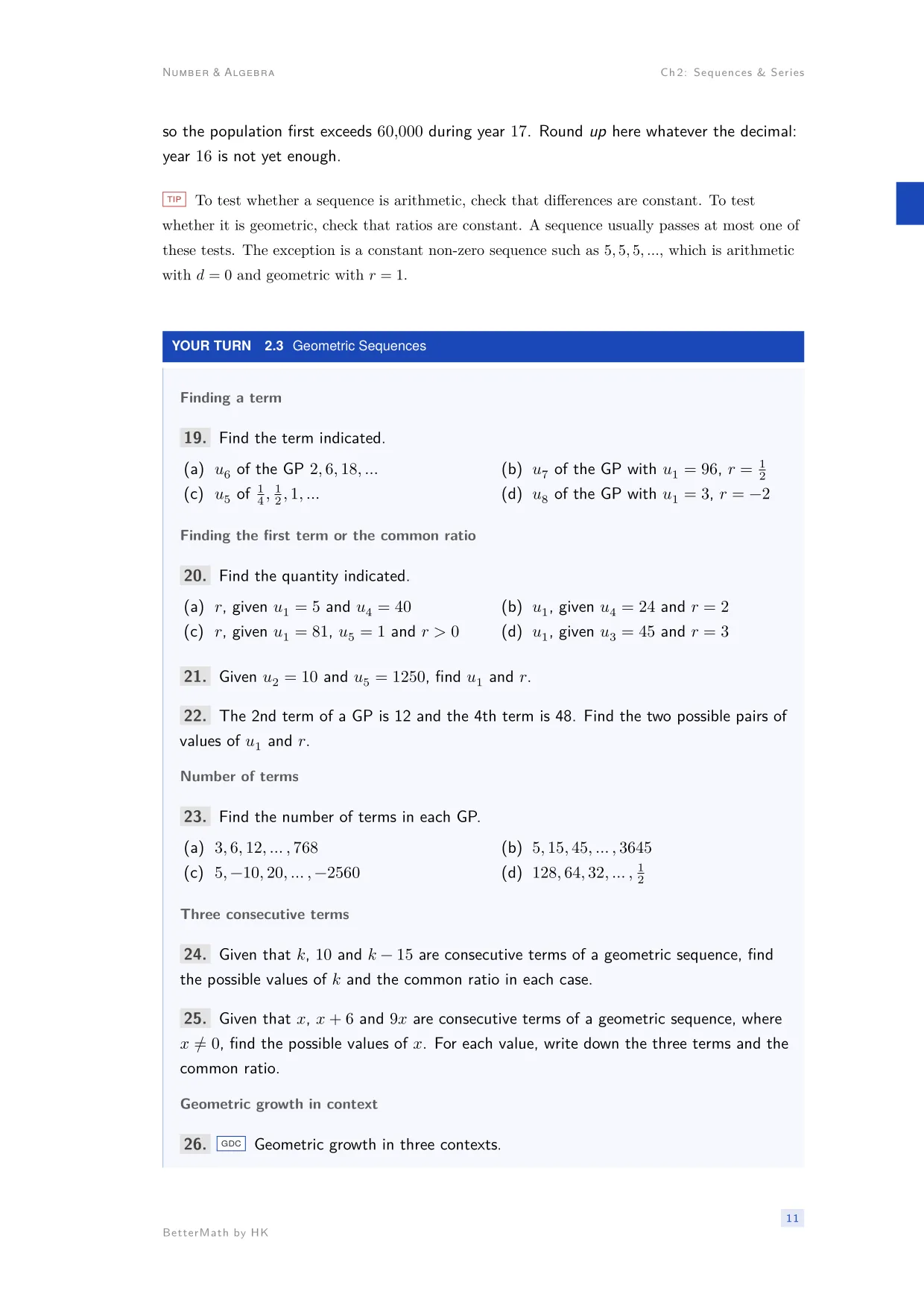 Chapter 2, Sequences & Series, page 11