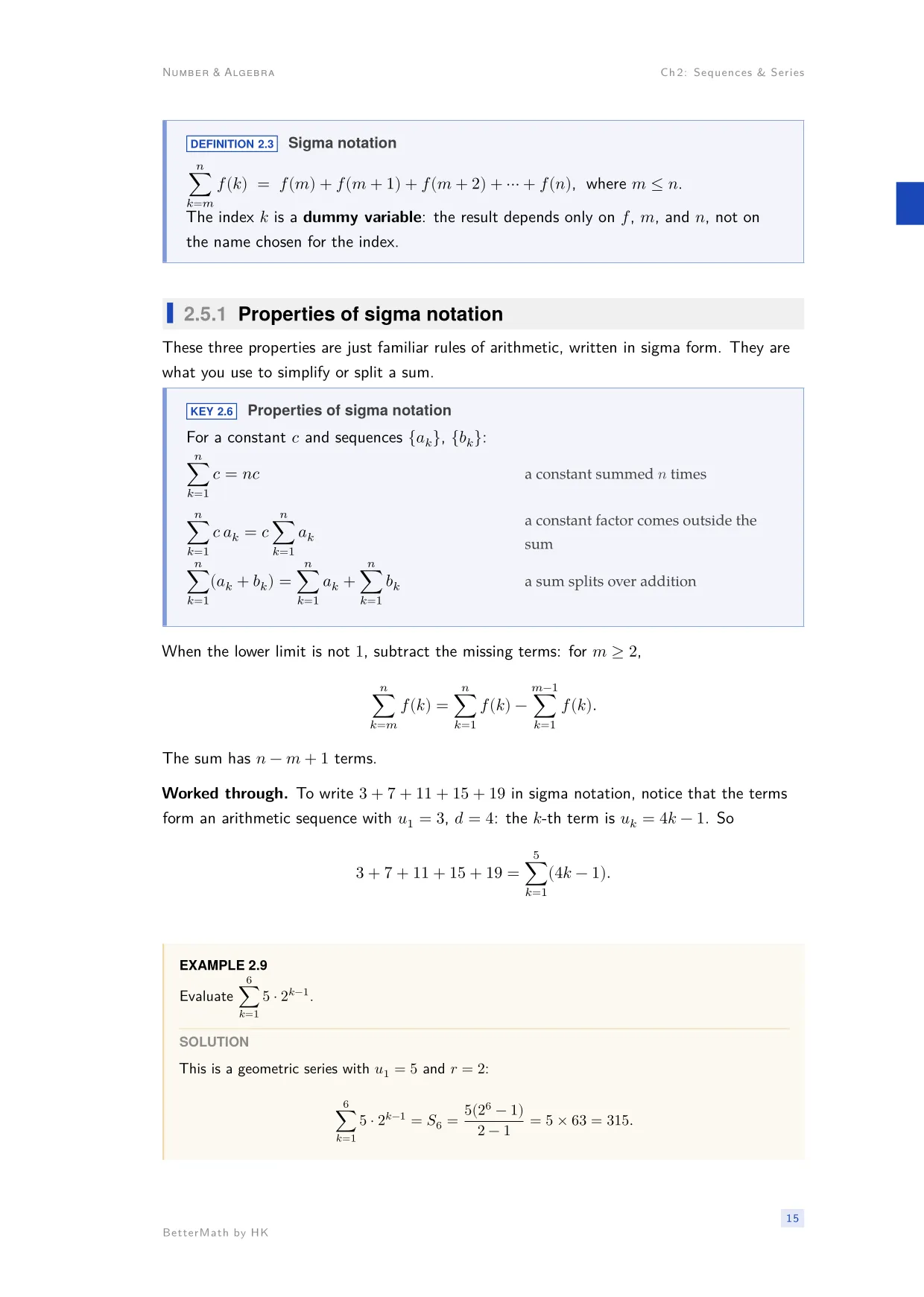 Chapter 2, Sequences & Series, page 15