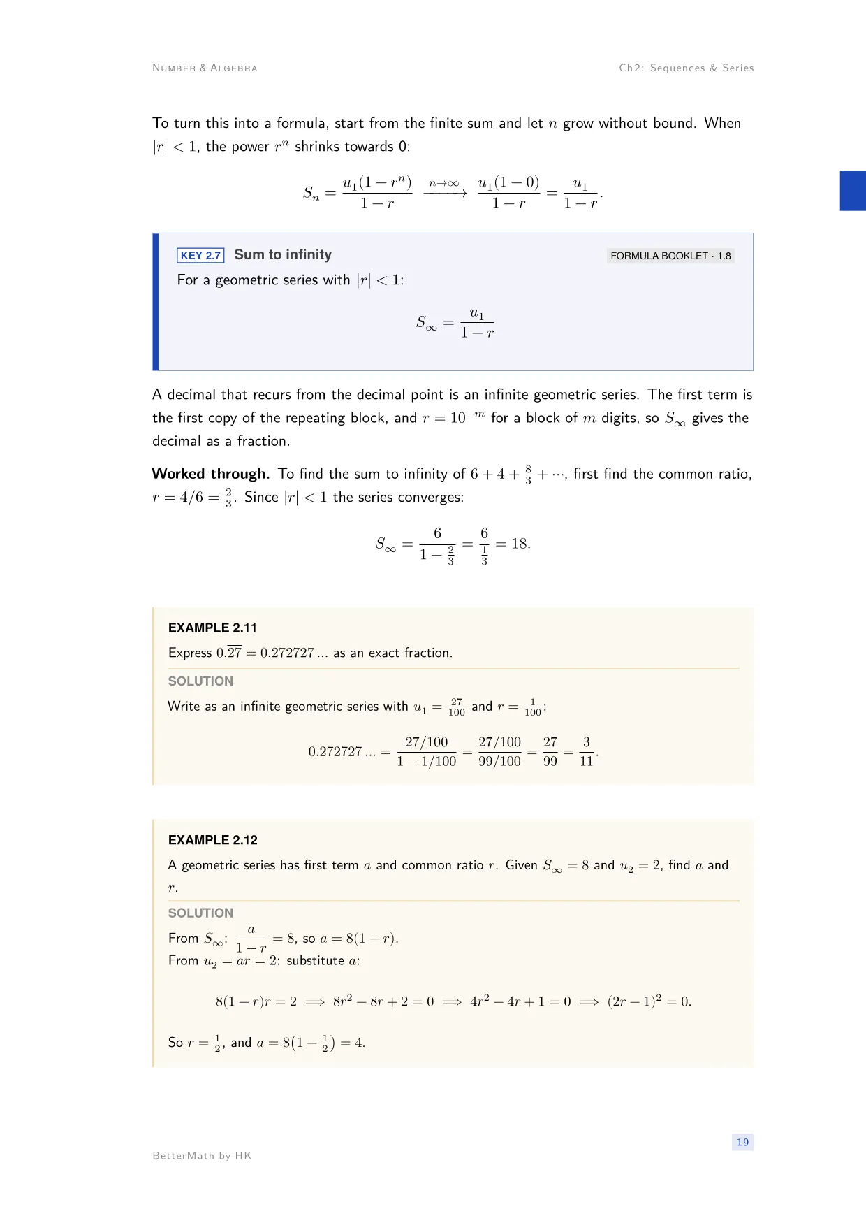 Chapter 2, Sequences & Series, page 19