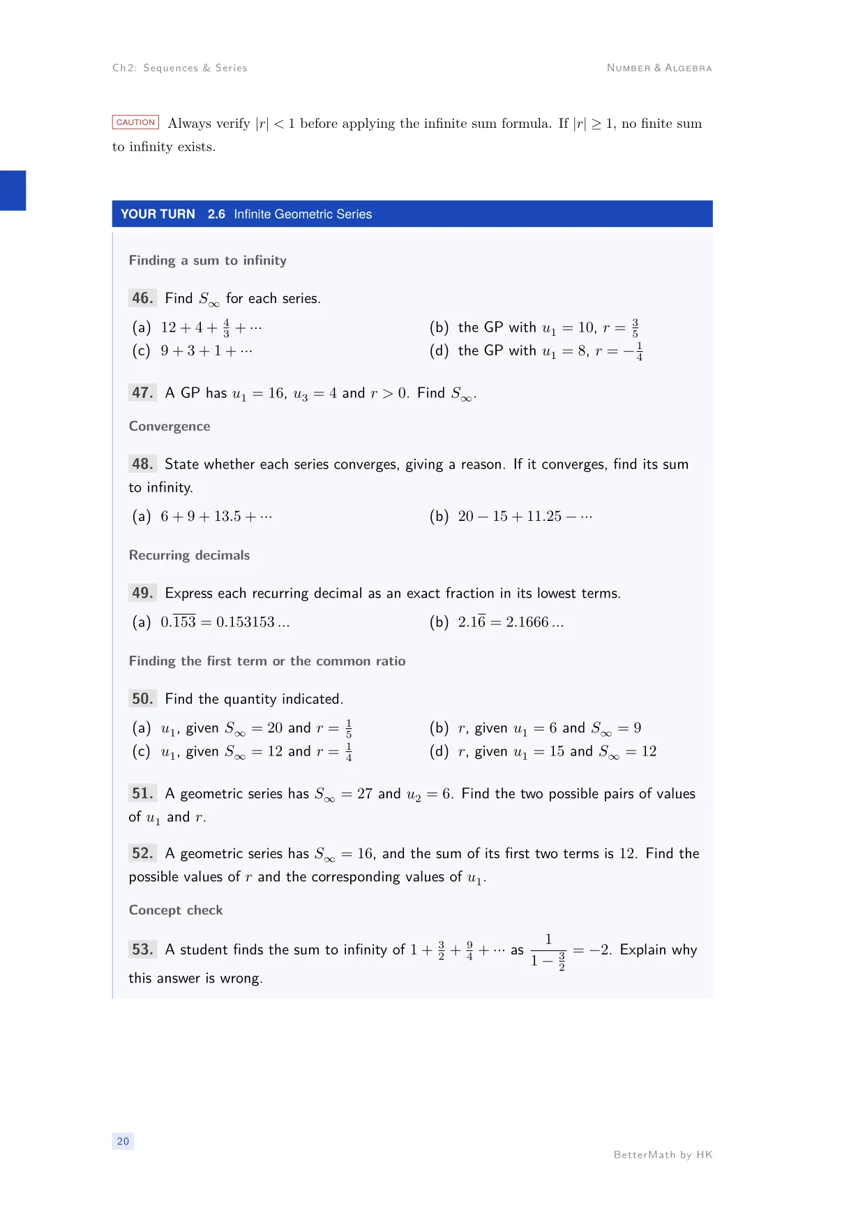 Chapter 2, Sequences & Series, page 20