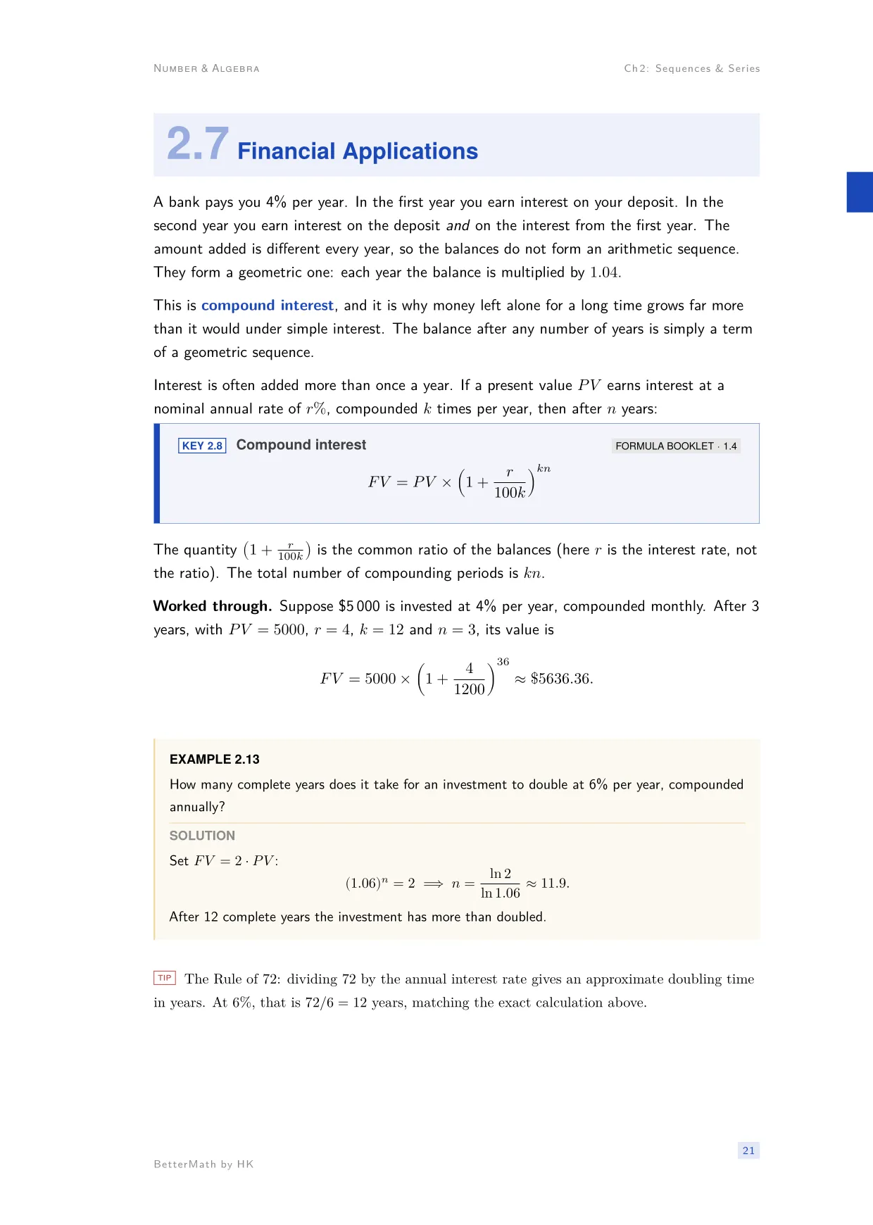Chapter 2, Sequences & Series, page 21
