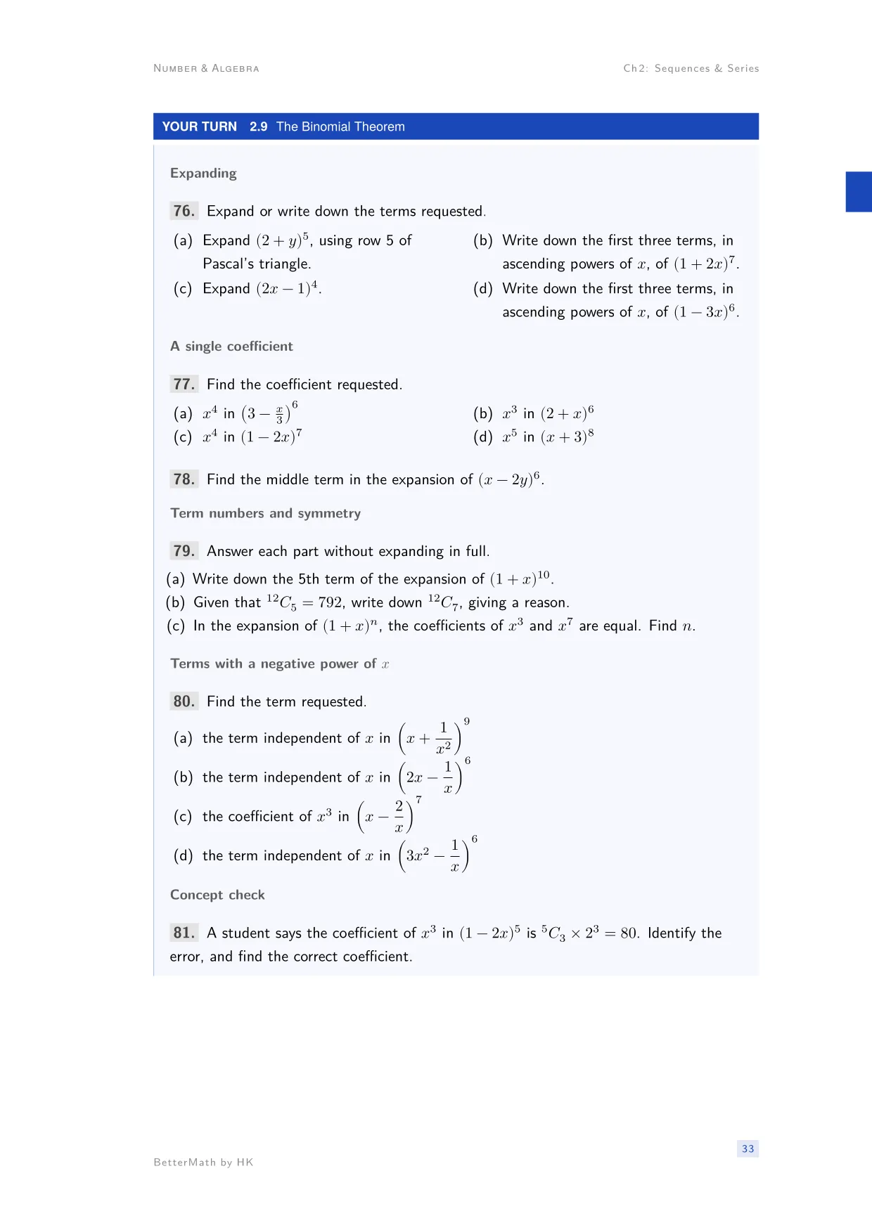 Chapter 2, Sequences & Series, page 33