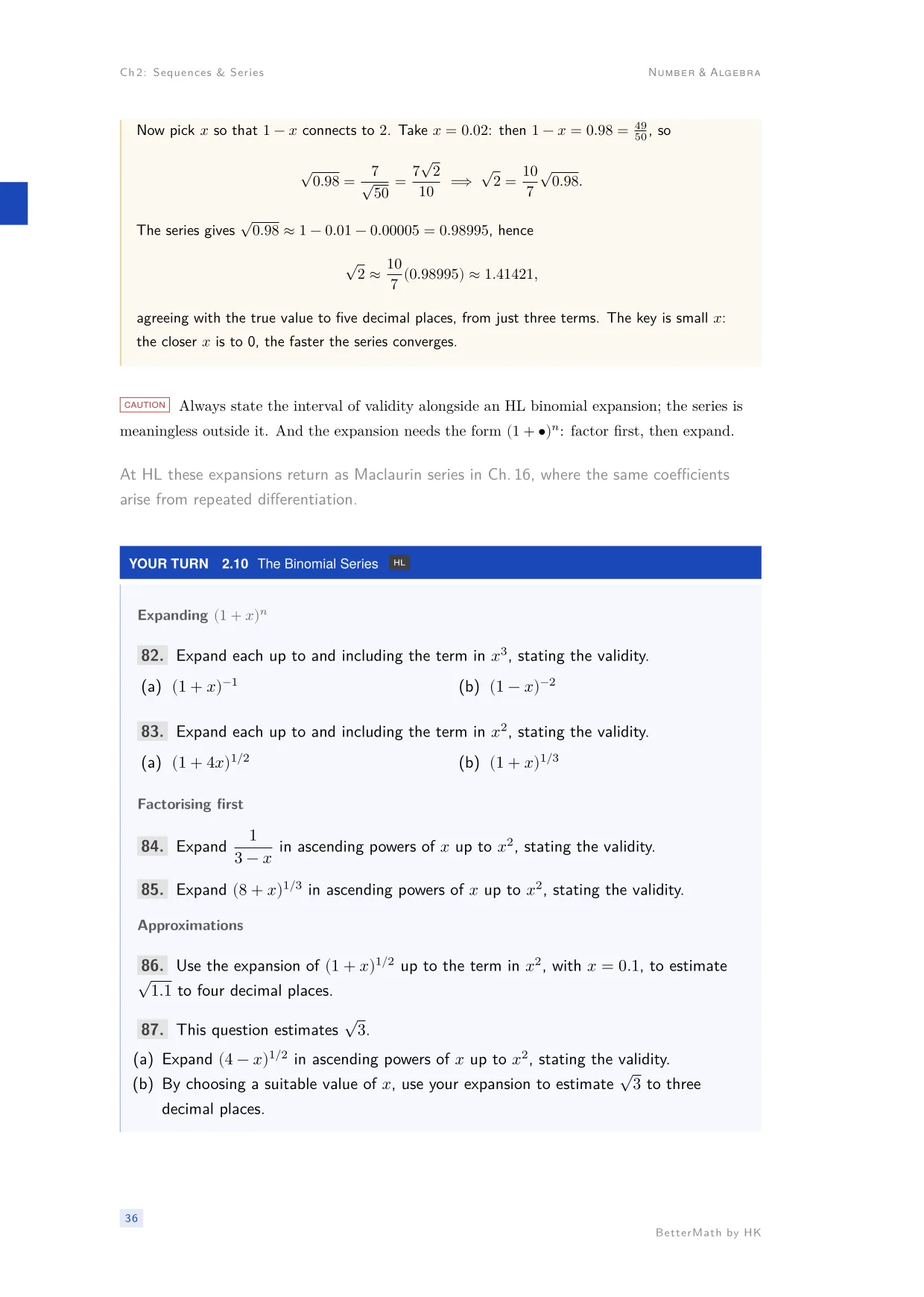 Chapter 2, Sequences & Series, page 36