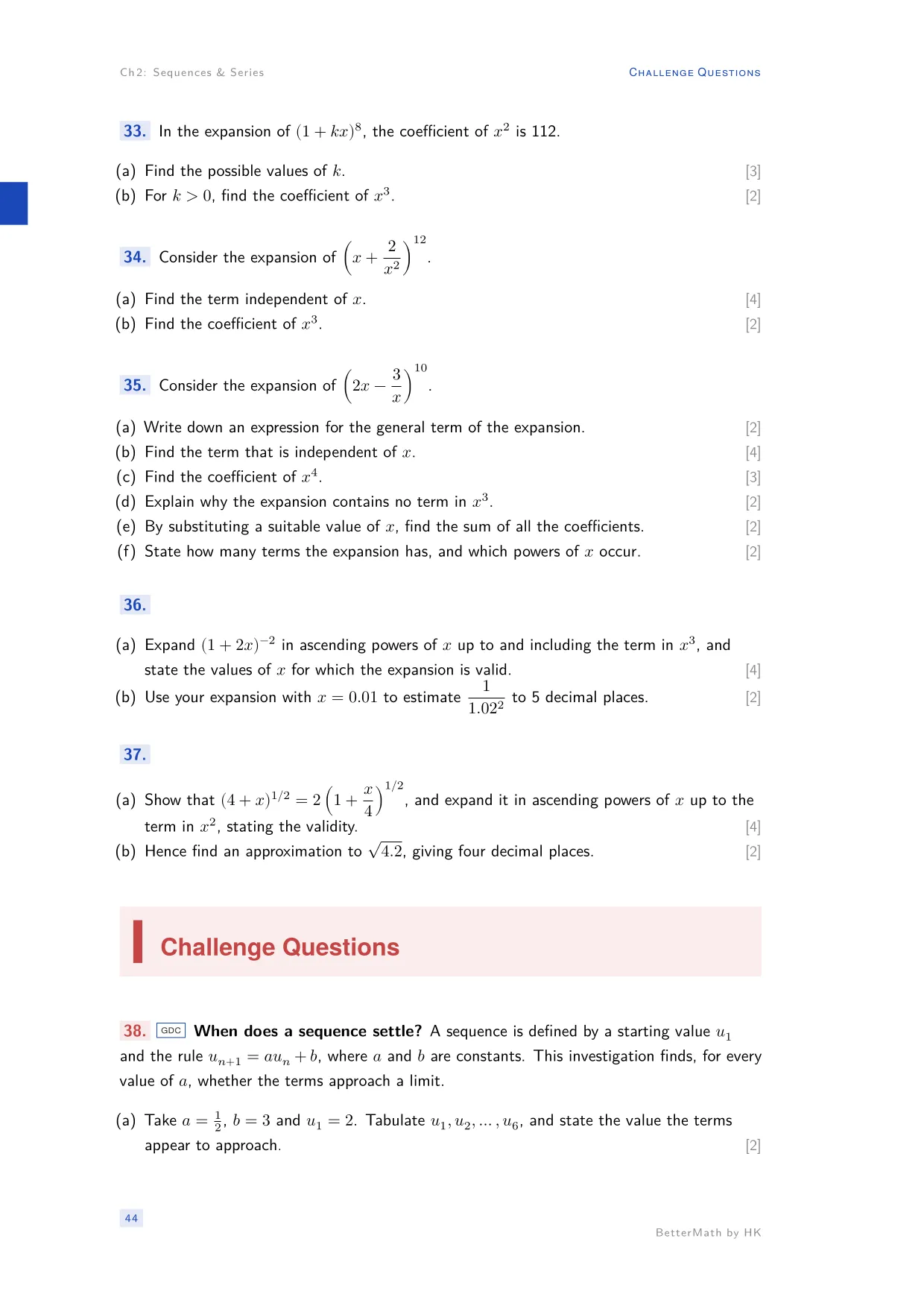 Chapter 2, Sequences & Series, page 44