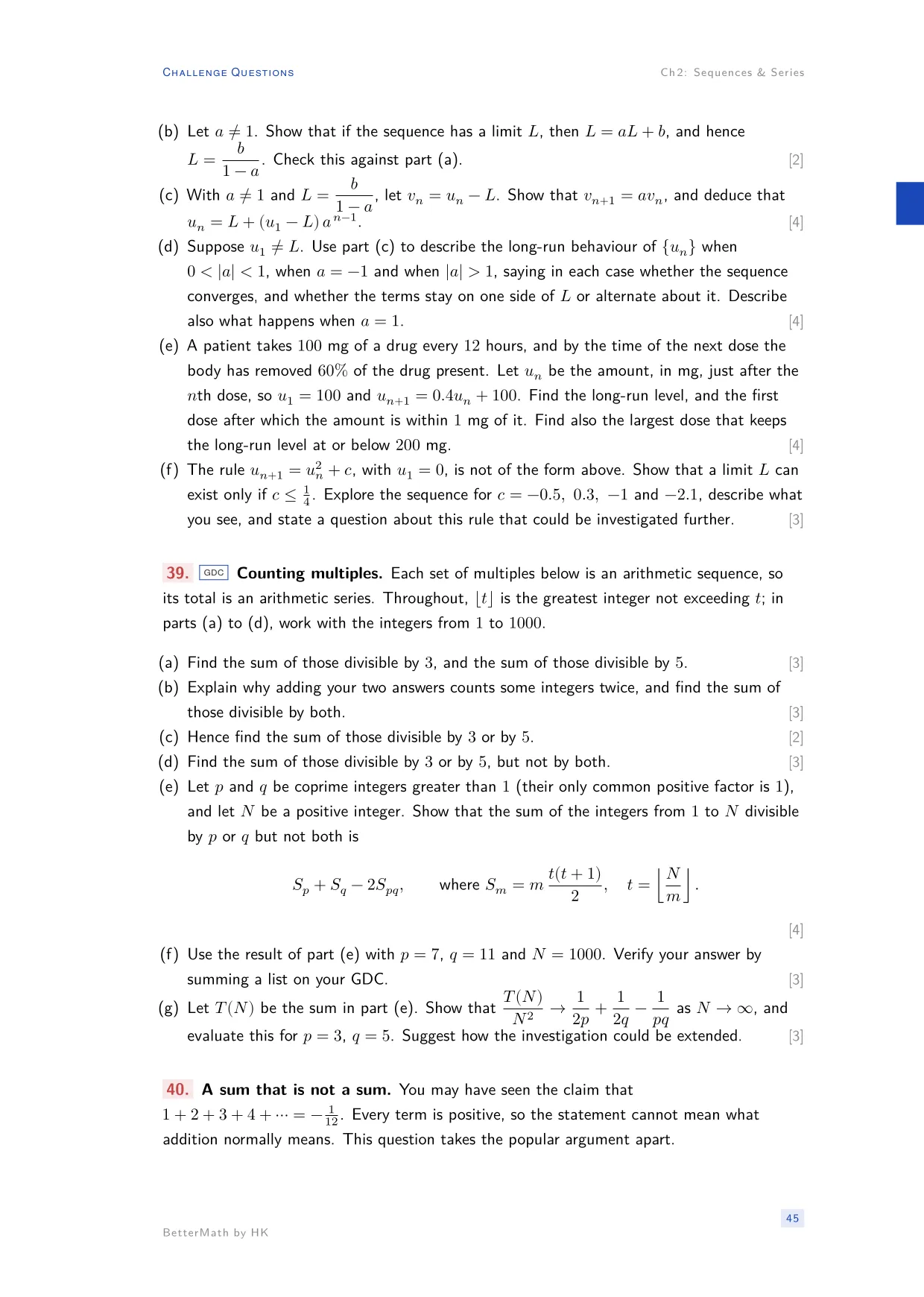 Chapter 2, Sequences & Series, page 45