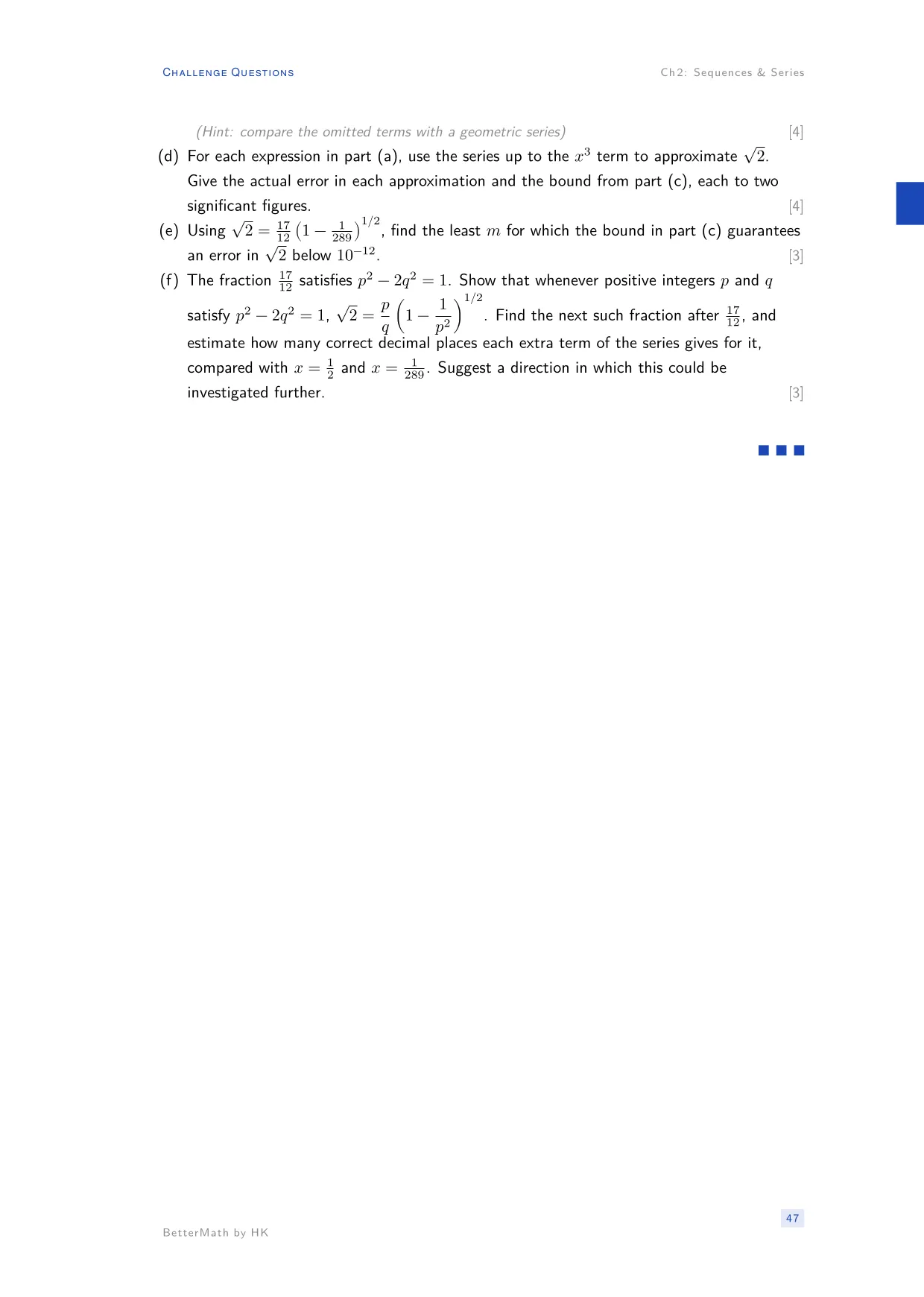 Chapter 2, Sequences & Series, page 47
