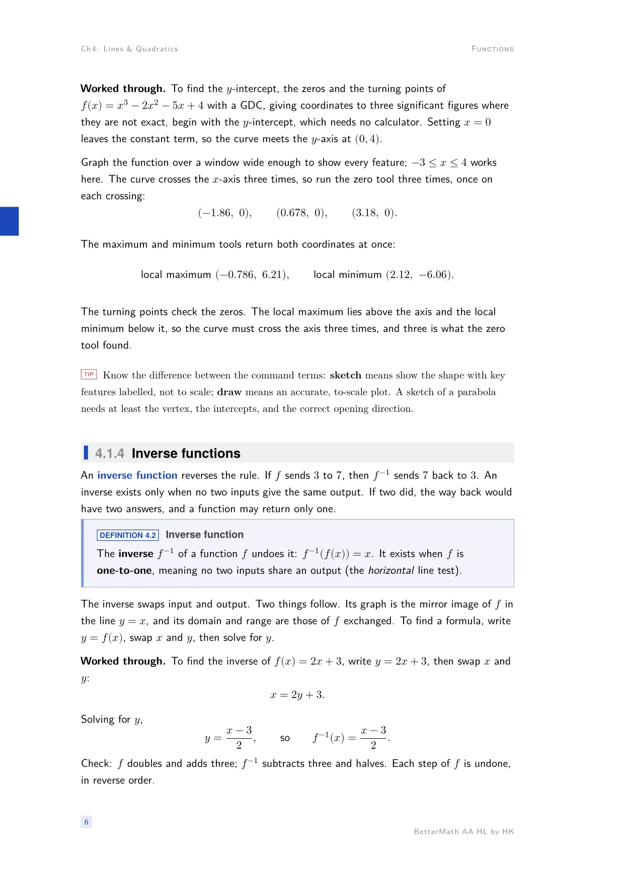 Chapter 4, Lines & Quadratics, page 6