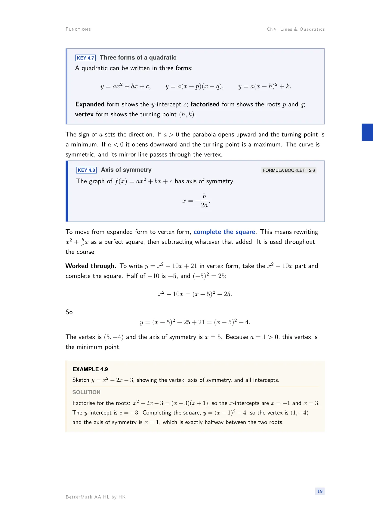 Chapter 4, Lines & Quadratics, page 19