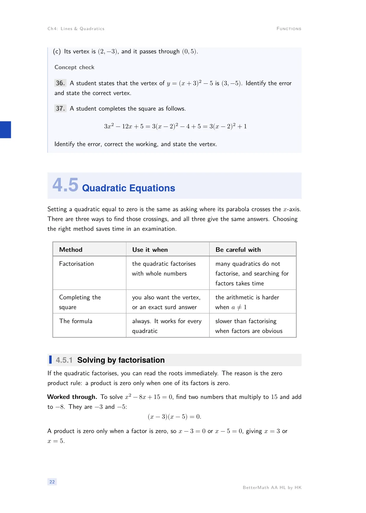 Chapter 4, Lines & Quadratics, page 22