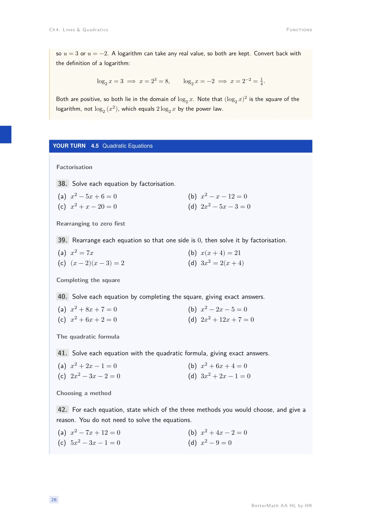 Chapter 4, Lines & Quadratics, page 26