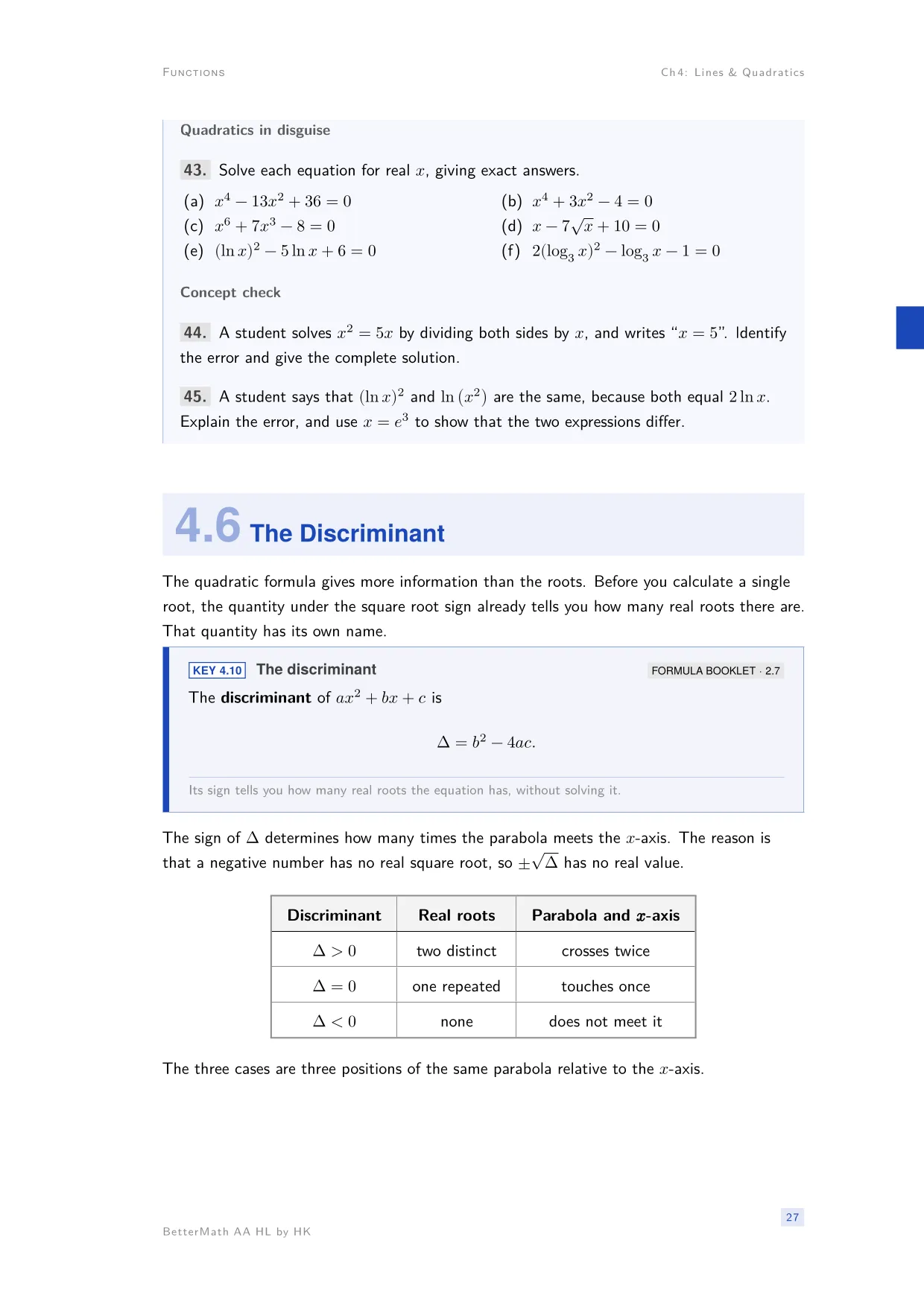 Chapter 4, Lines & Quadratics, page 27