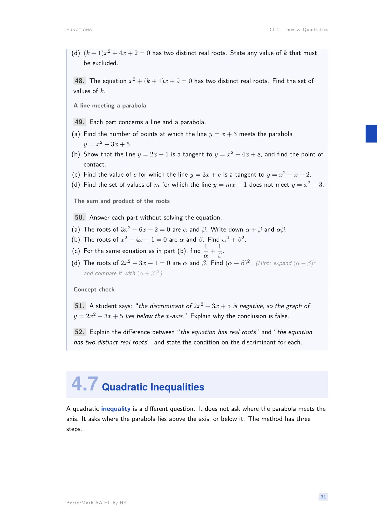 Chapter 4, Lines & Quadratics, page 31