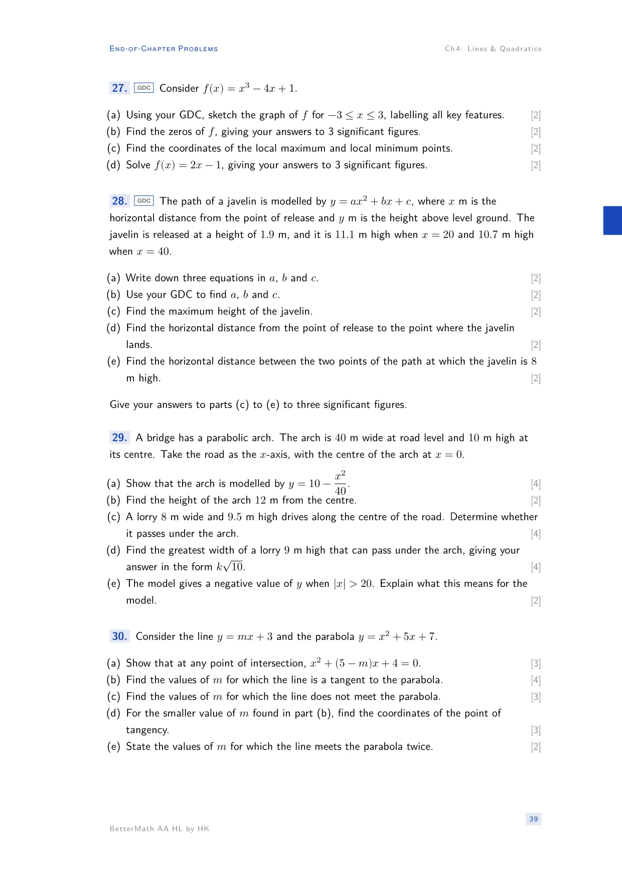Chapter 4, Lines & Quadratics, page 39
