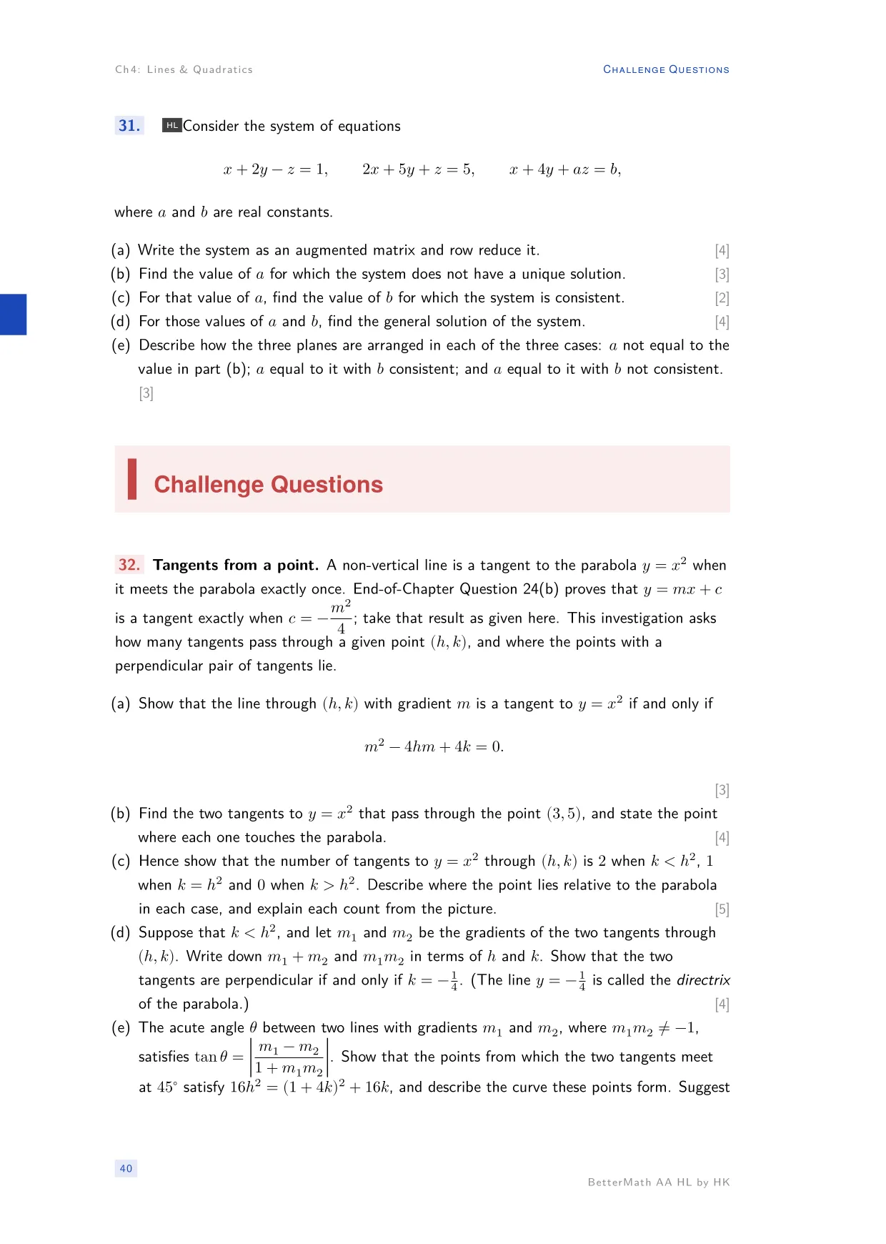 Chapter 4, Lines & Quadratics, page 40