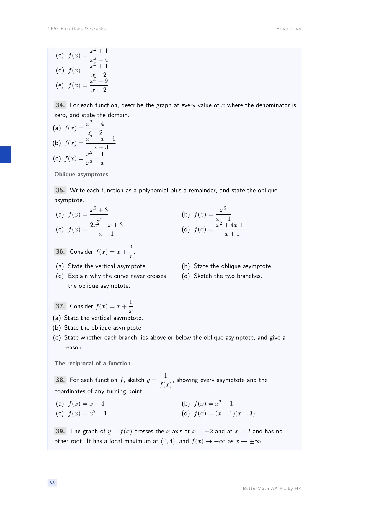 Chapter 5, Functions & Graphs, page 38
