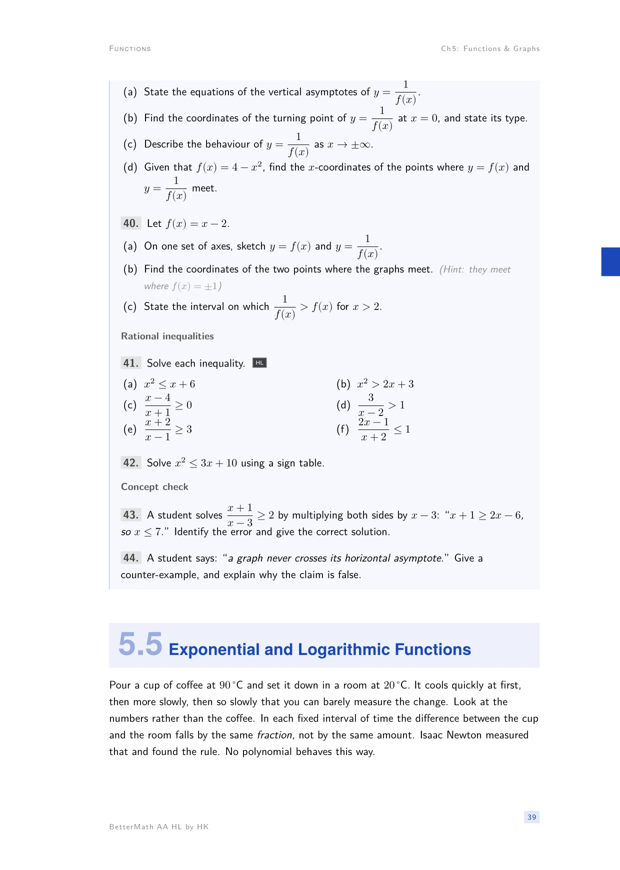 Chapter 5, Functions & Graphs, page 39