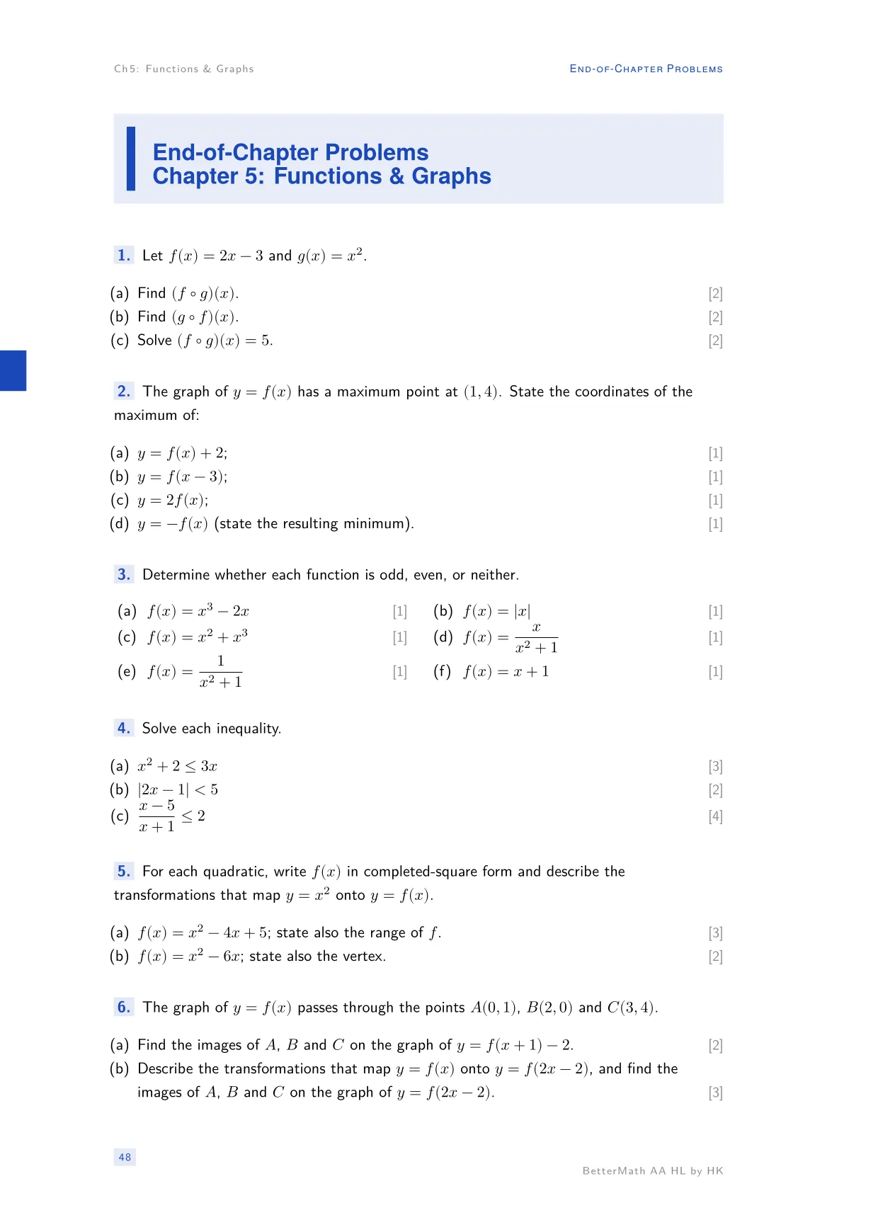 Chapter 5, Functions & Graphs, page 48