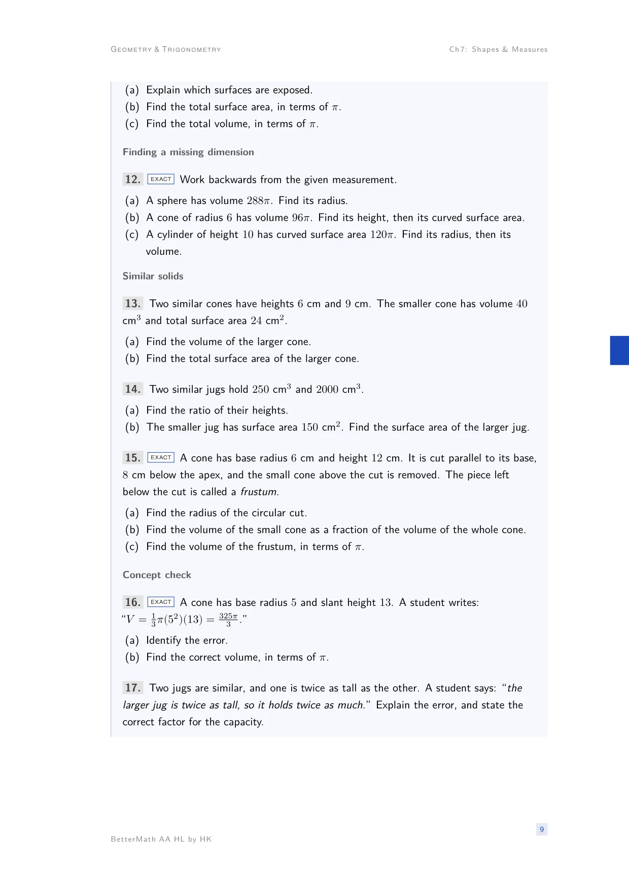 Chapter 7, Shapes & Measures, page 9