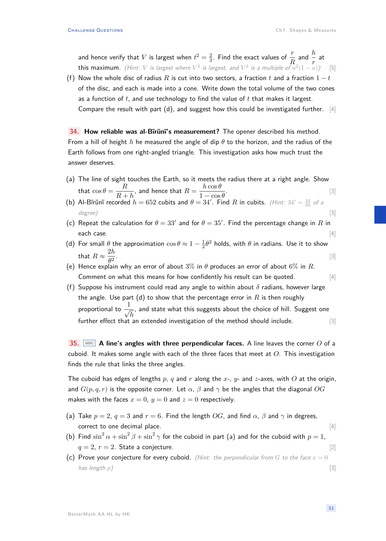 Chapter 7, Shapes & Measures, page 31