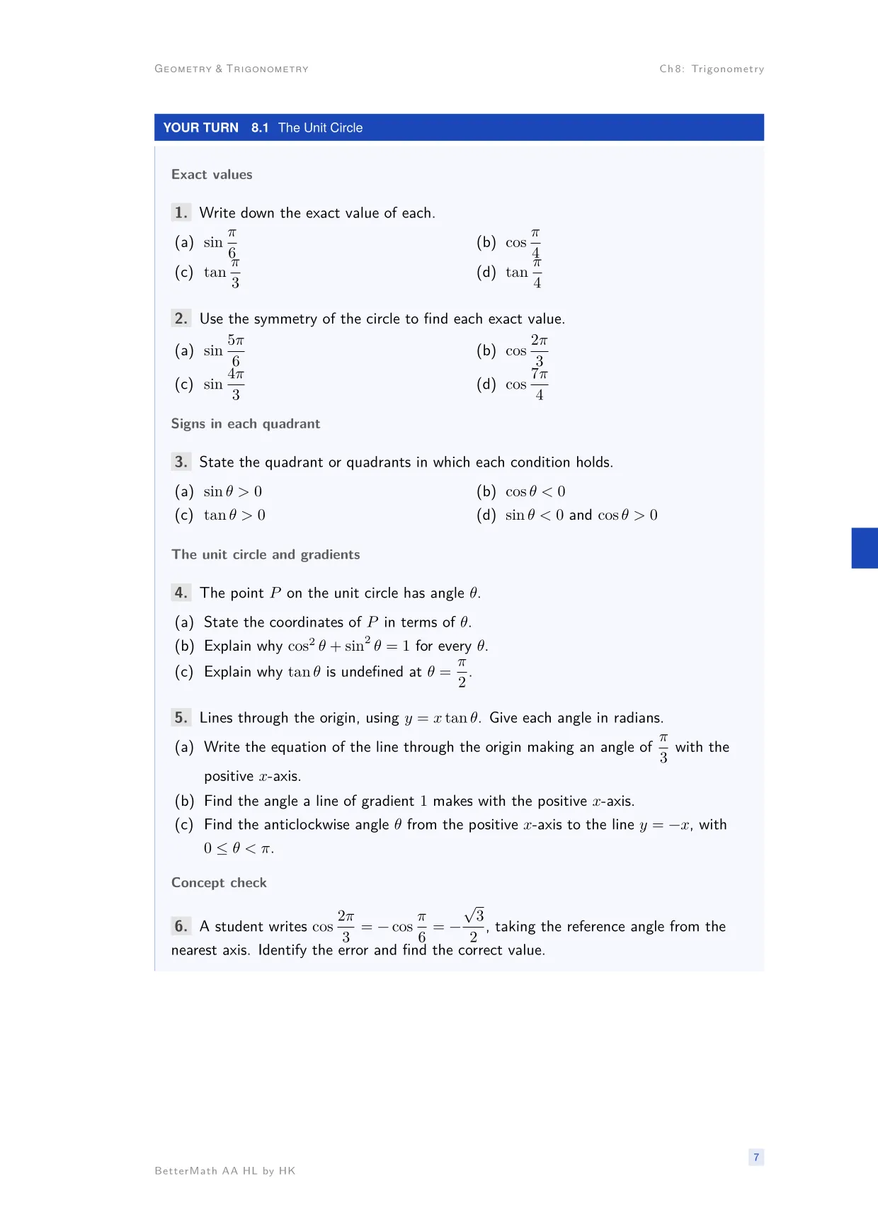 Chapter 8, Trigonometry, page 7