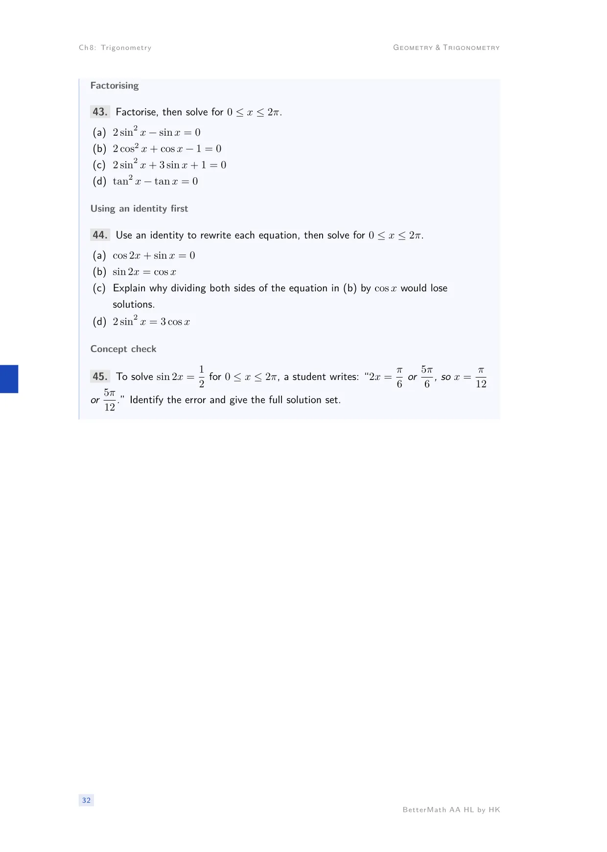 Chapter 8, Trigonometry, page 32