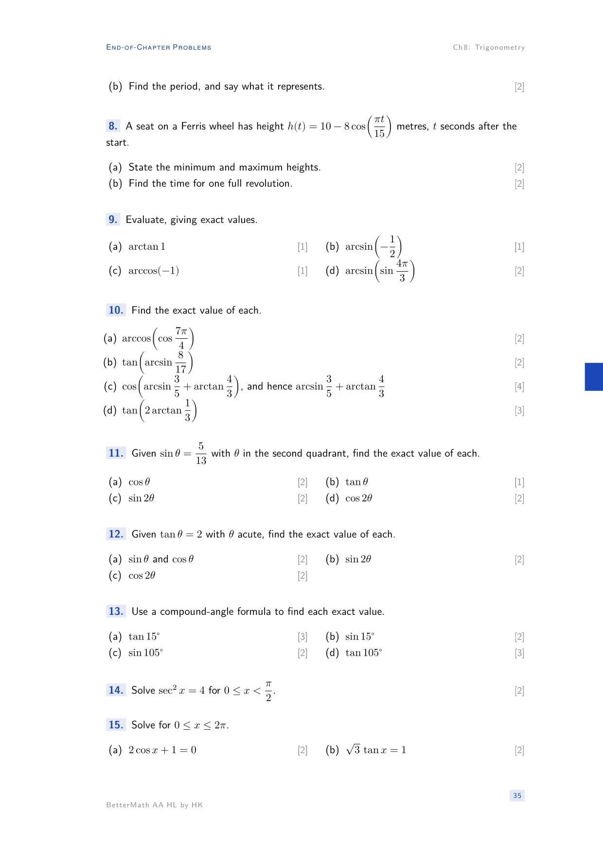 Chapter 8, Trigonometry, page 35