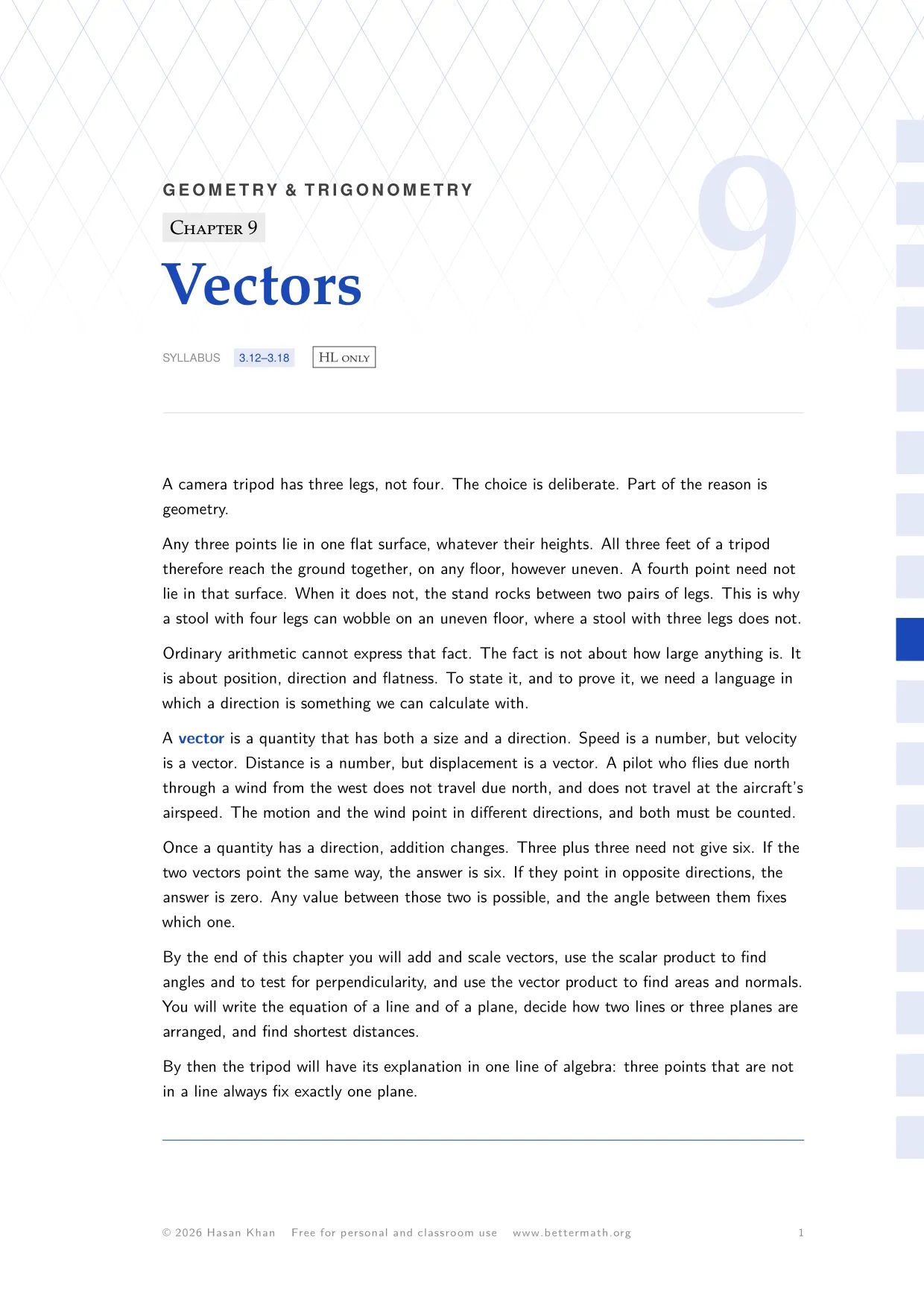 Chapter 9, Vectors, page 1
