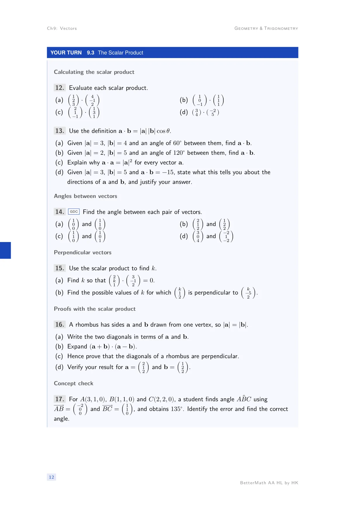 Chapter 9, Vectors, page 12