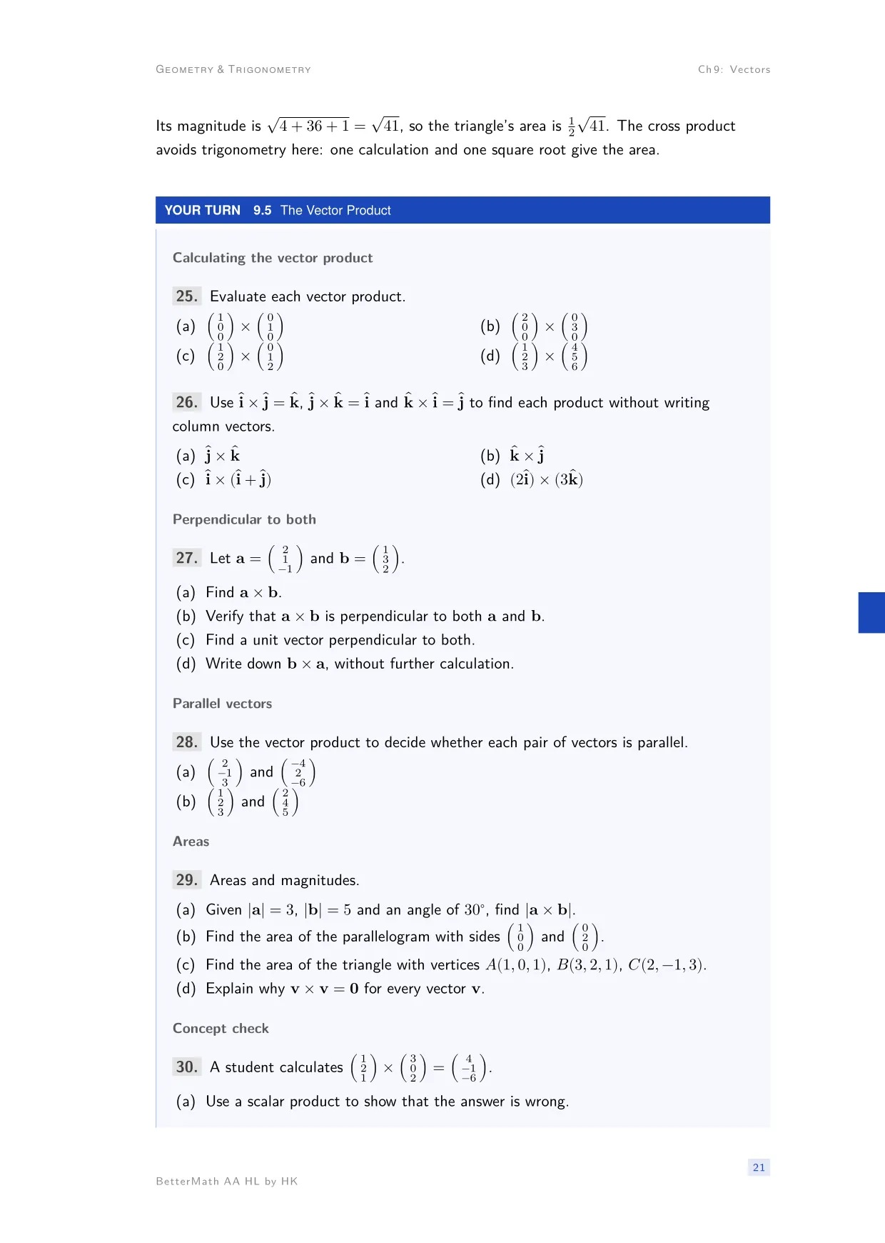 Chapter 9, Vectors, page 21