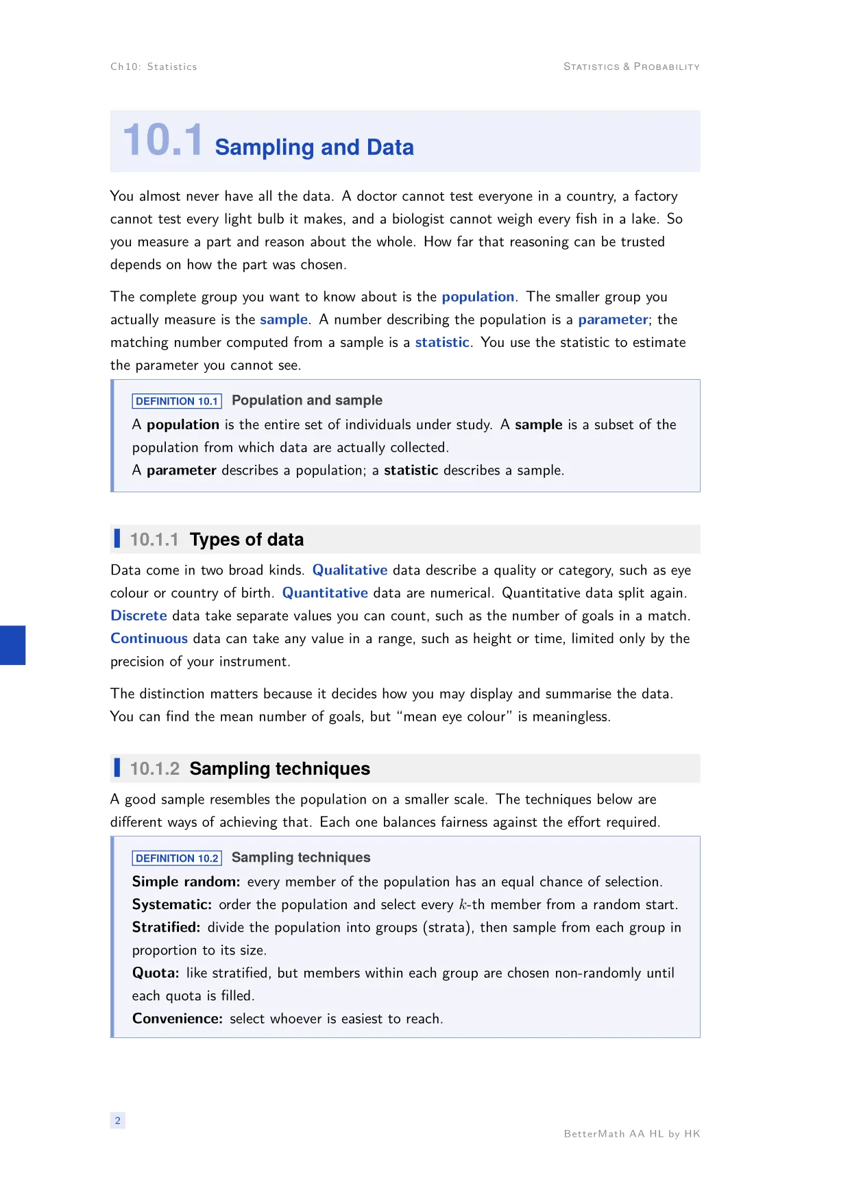 Chapter 10, Statistics, page 2