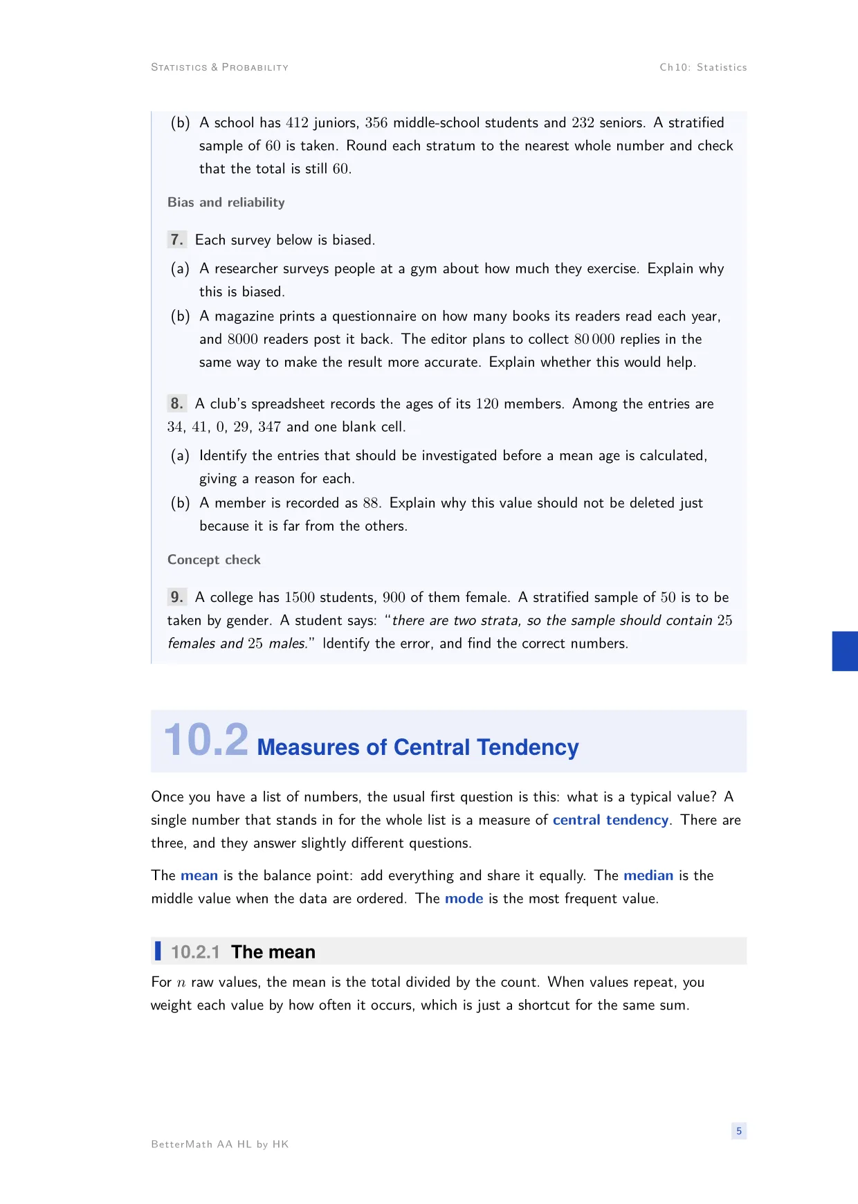 Chapter 10, Statistics, page 5
