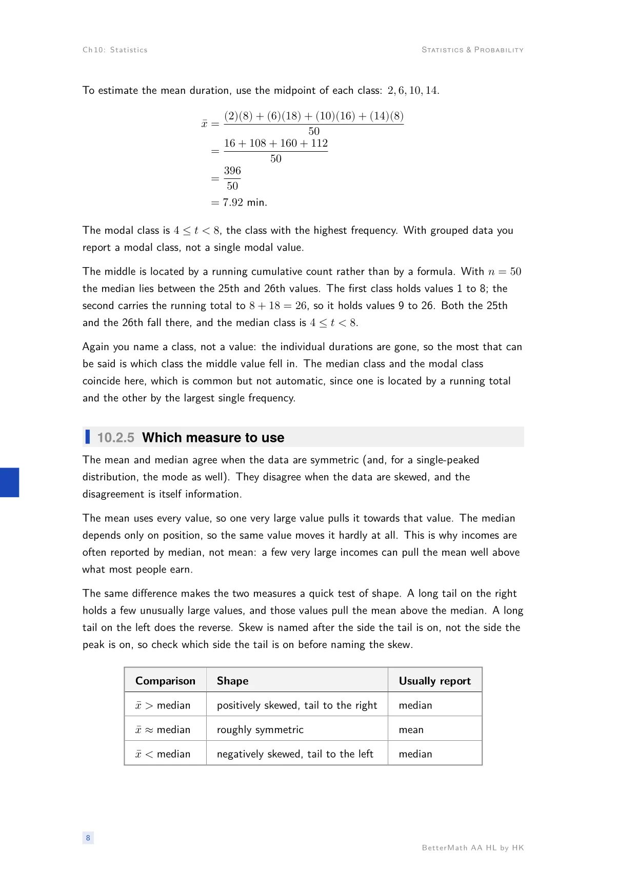 Chapter 10, Statistics, page 8