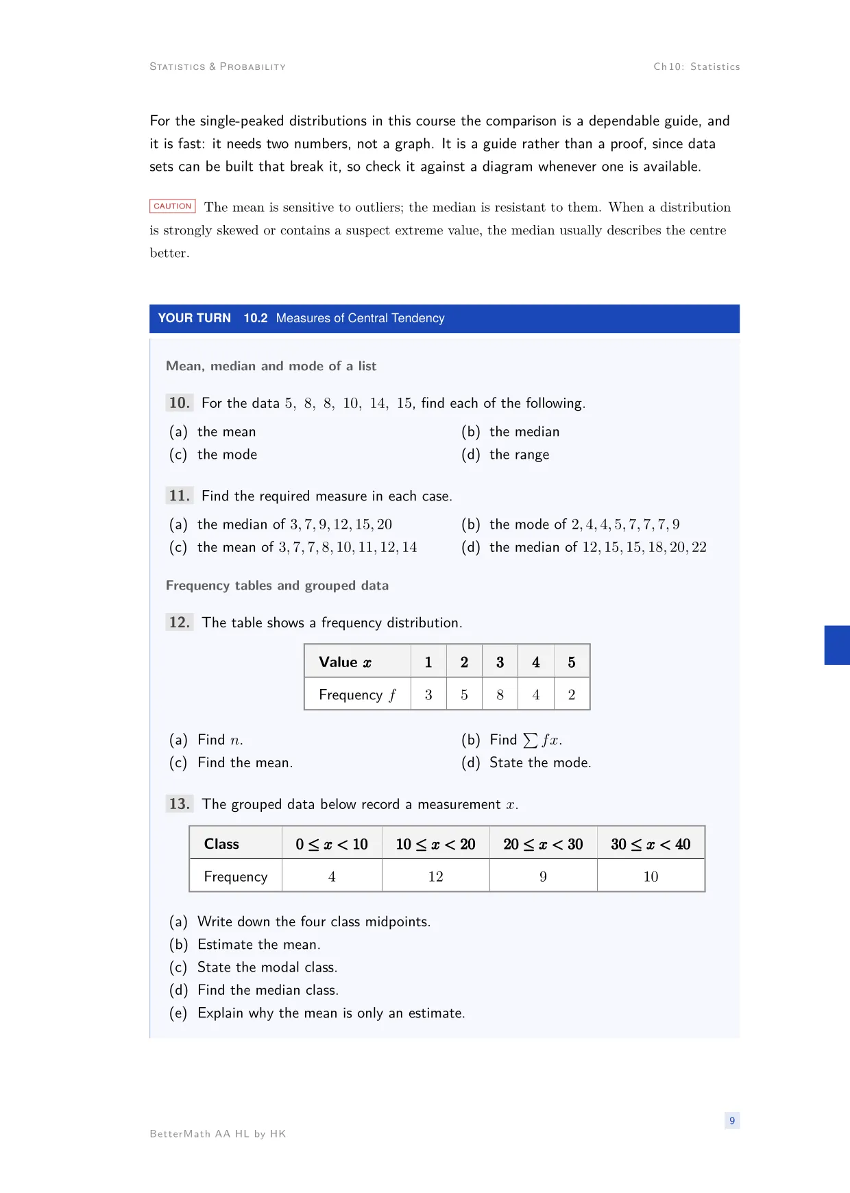 Chapter 10, Statistics, page 9