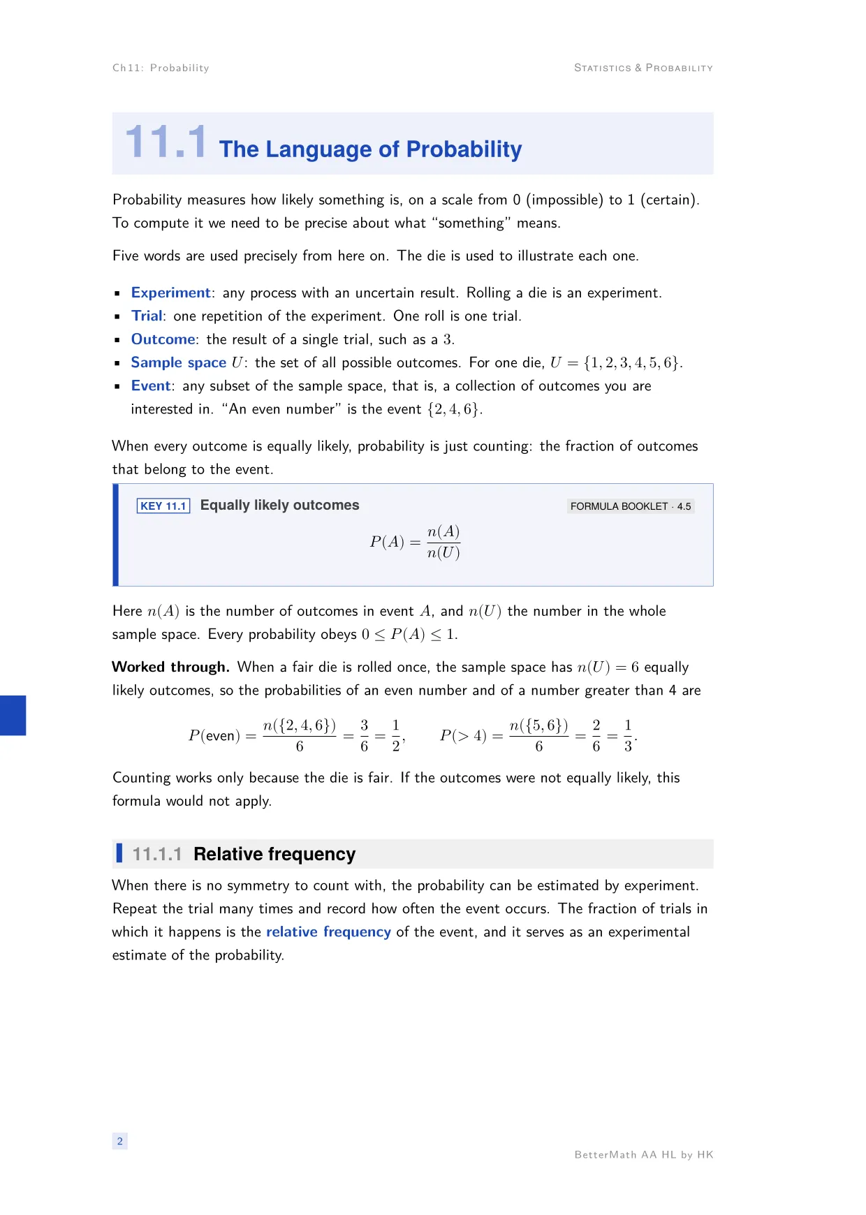 Chapter 11, Probability, page 2