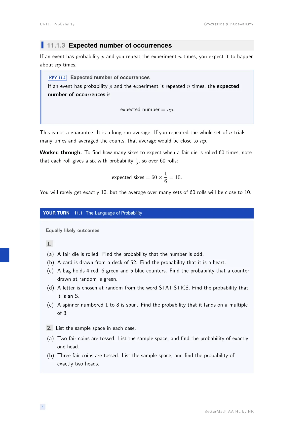 Chapter 11, Probability, page 4