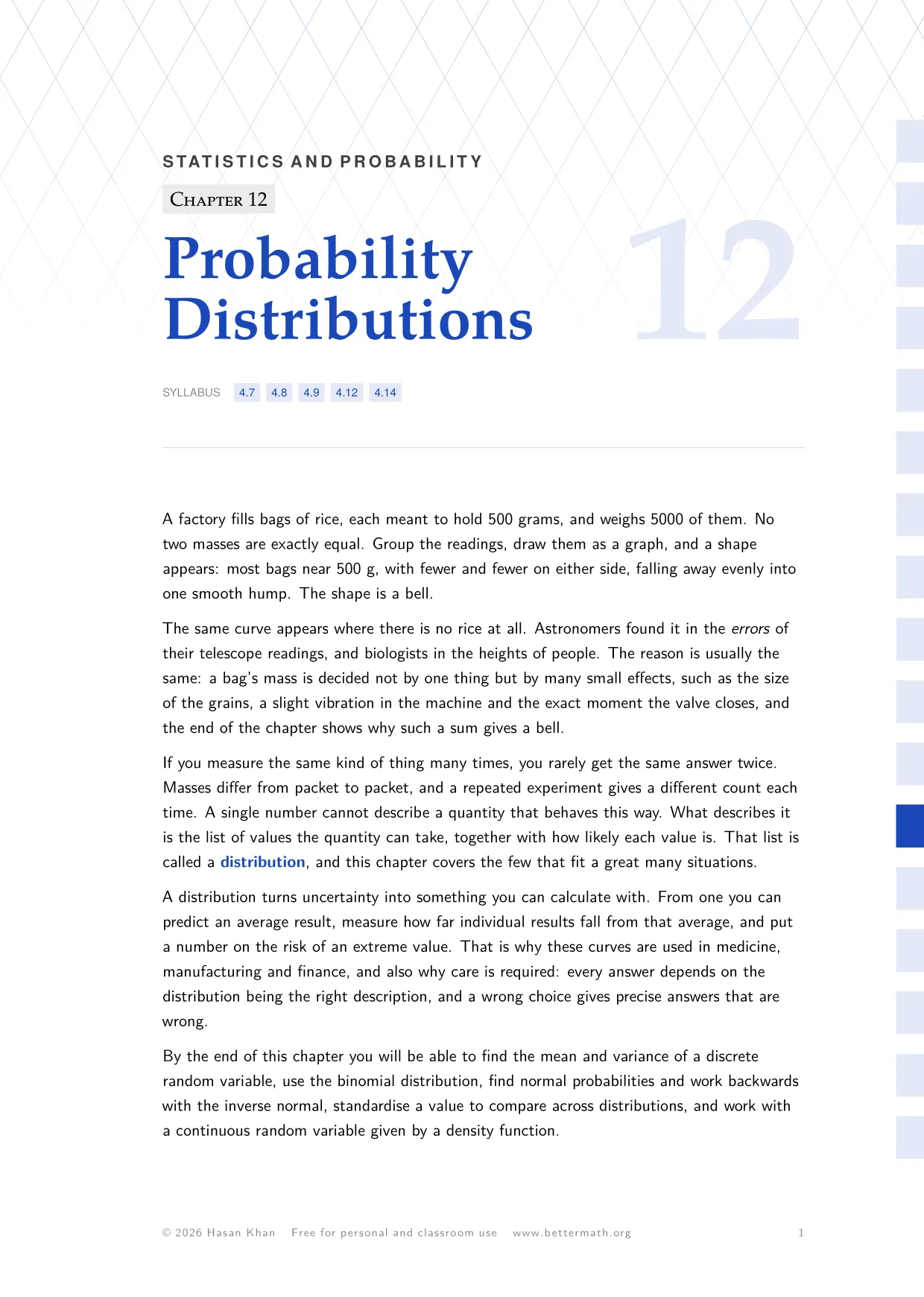 Chapter 12, Probability Distributions, page 1