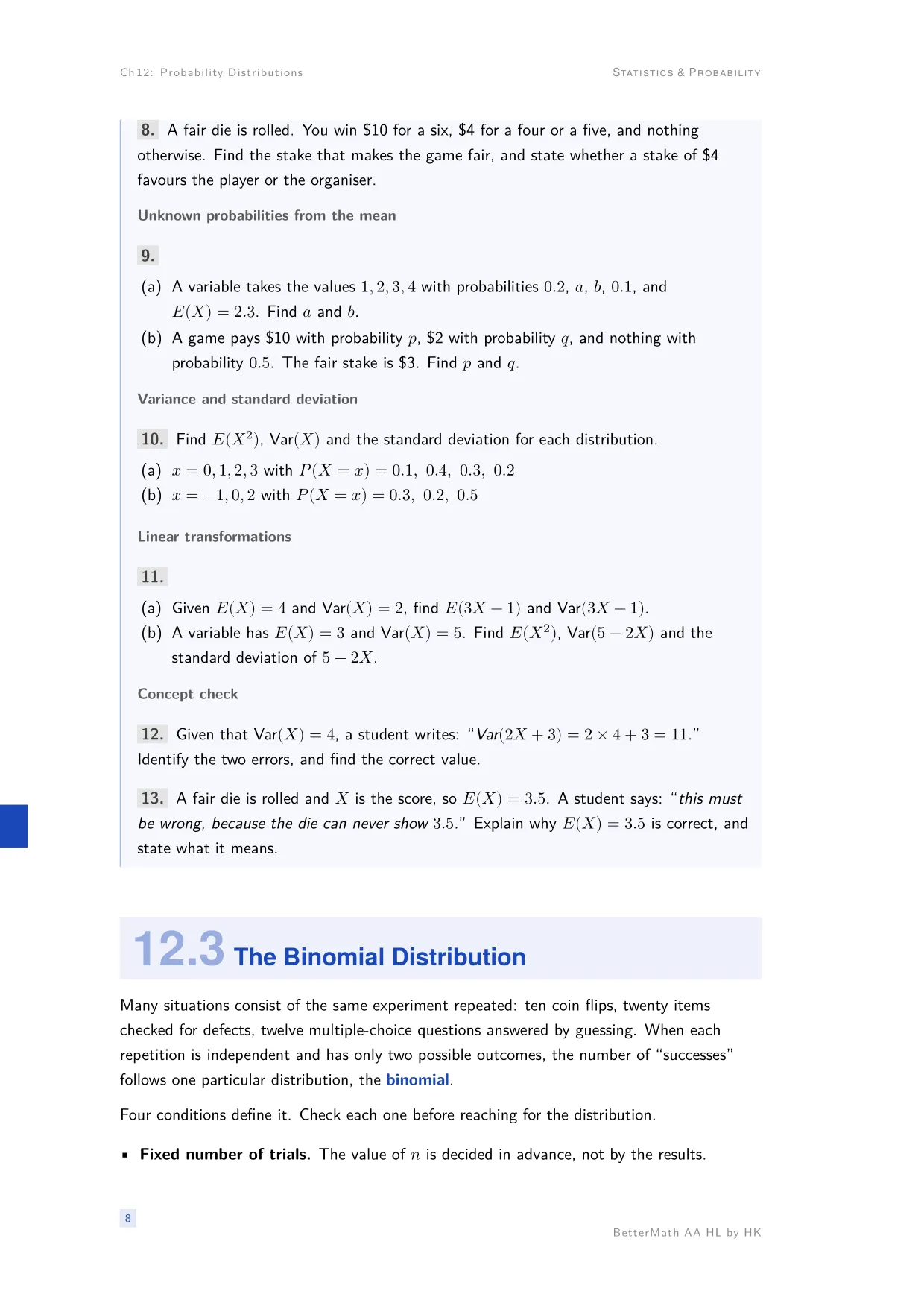 Chapter 12, Probability Distributions, page 8