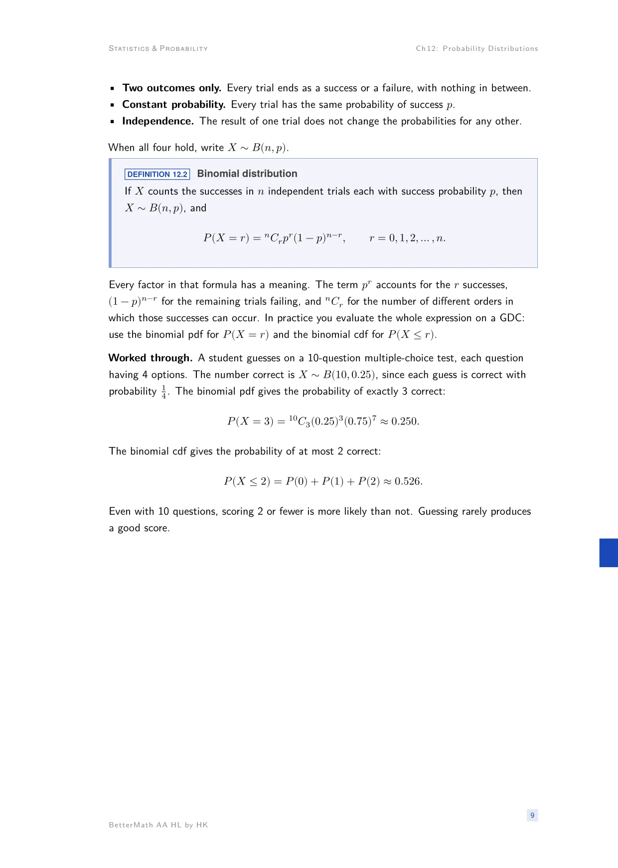 Chapter 12, Probability Distributions, page 9