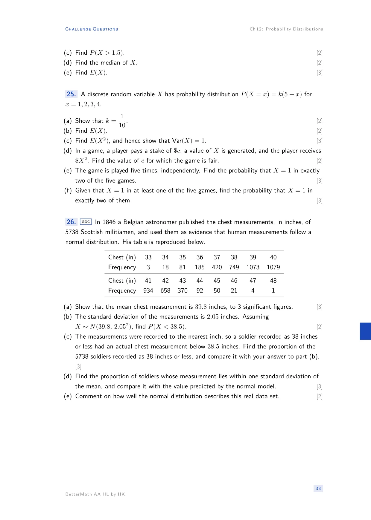 Chapter 12, Probability Distributions, page 33