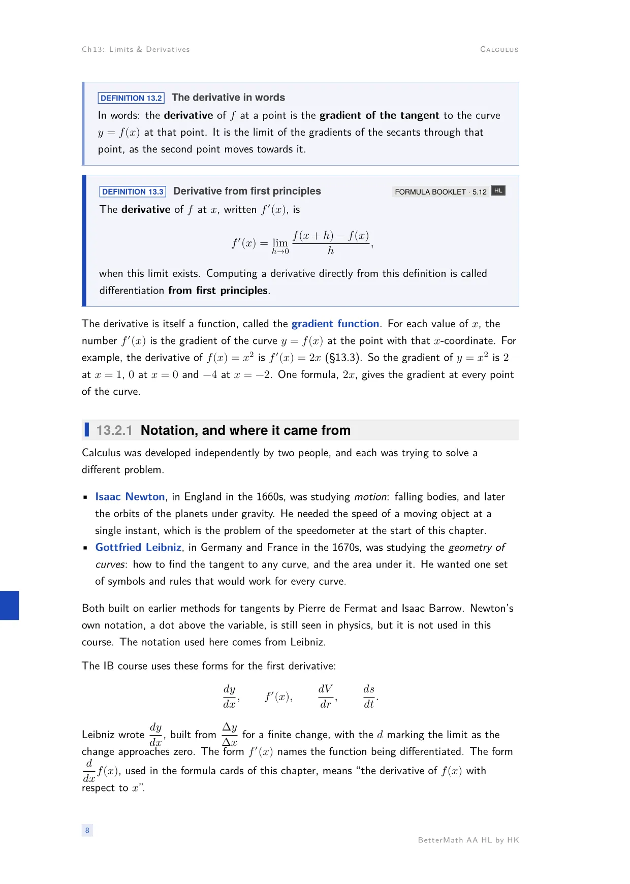 Chapter 13, Limits & Derivatives, page 8